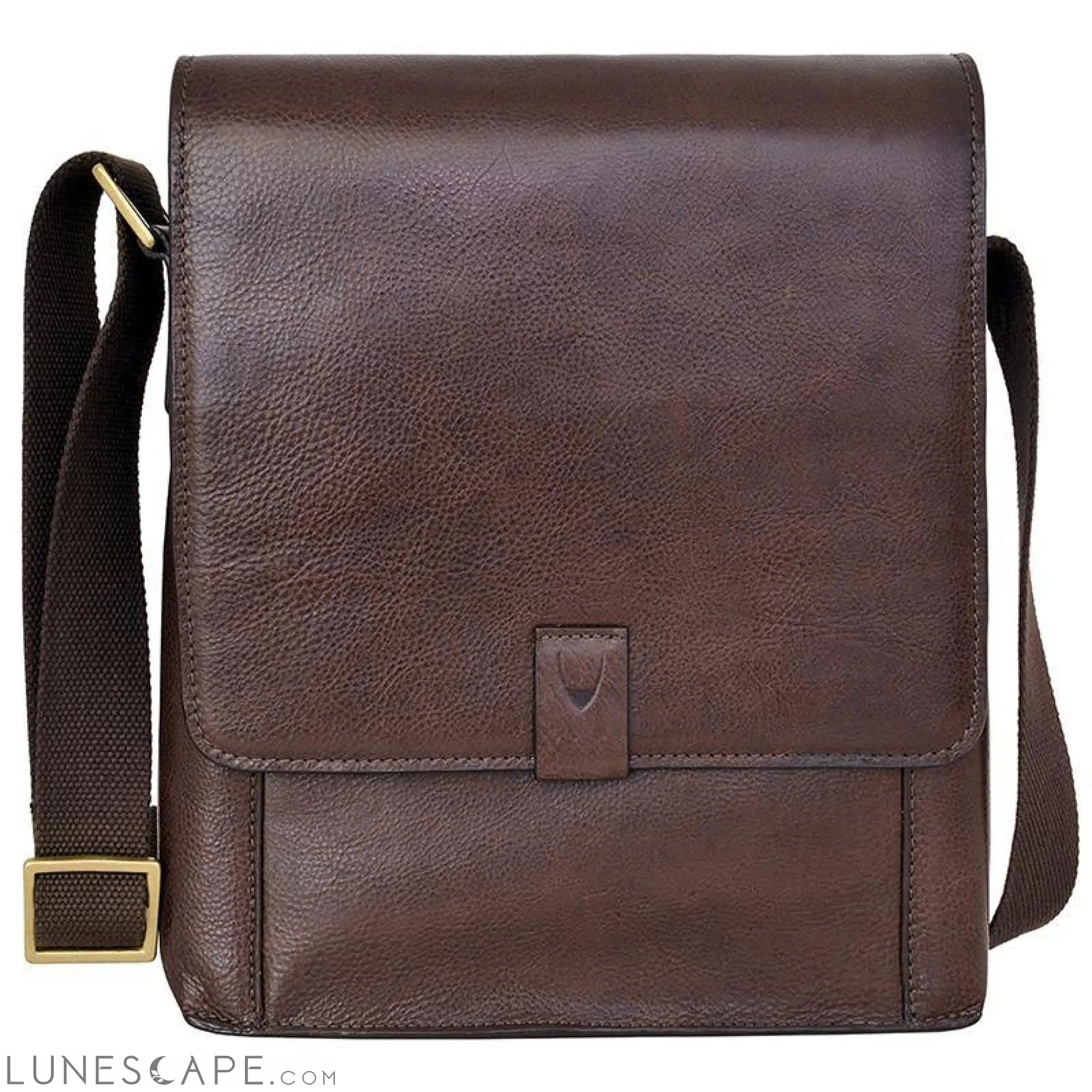 Aiden Medium Leather Messenger Cross Body Bag LUNESCAPE