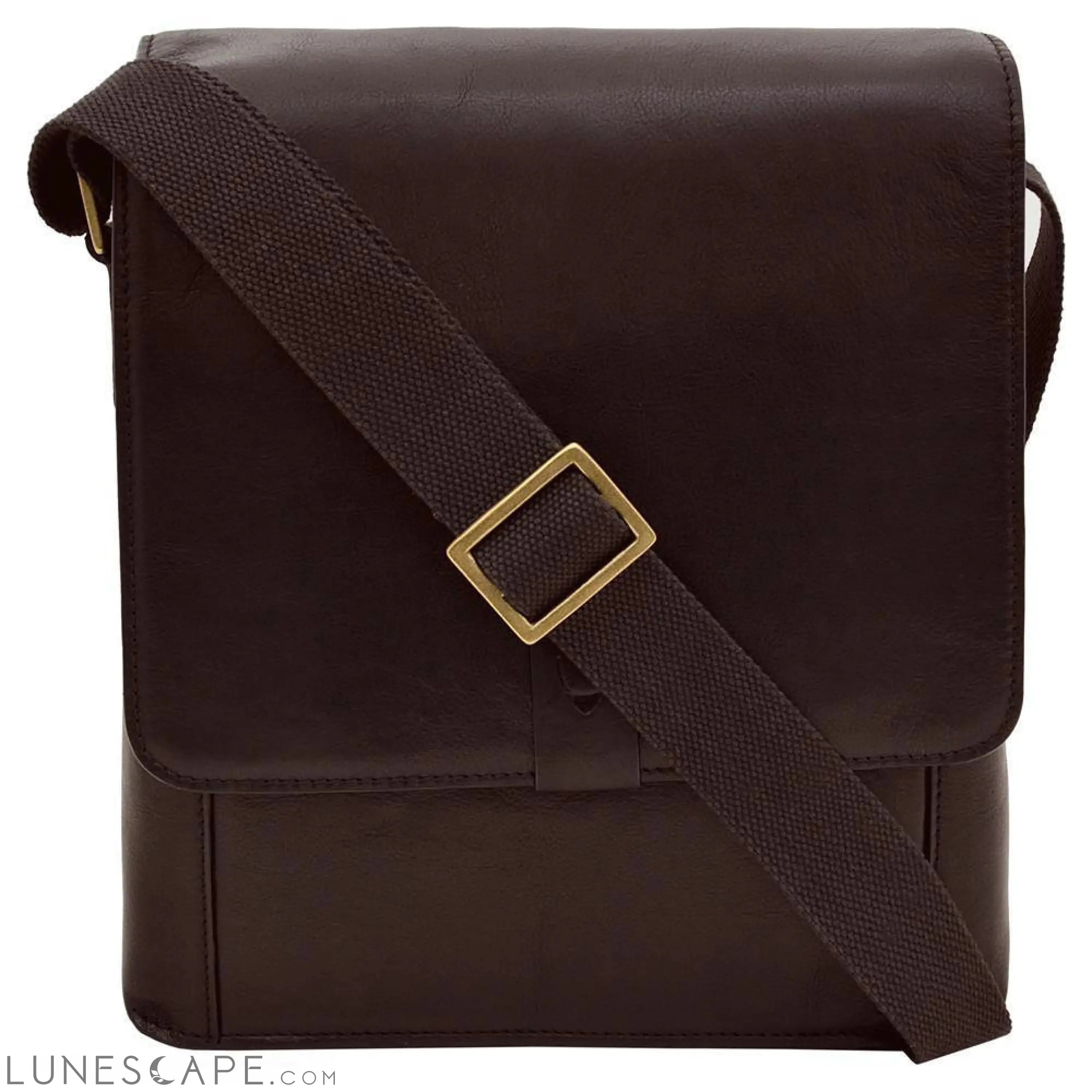 Aiden Medium Vertical Leather Messenger Bag LUNESCAPE