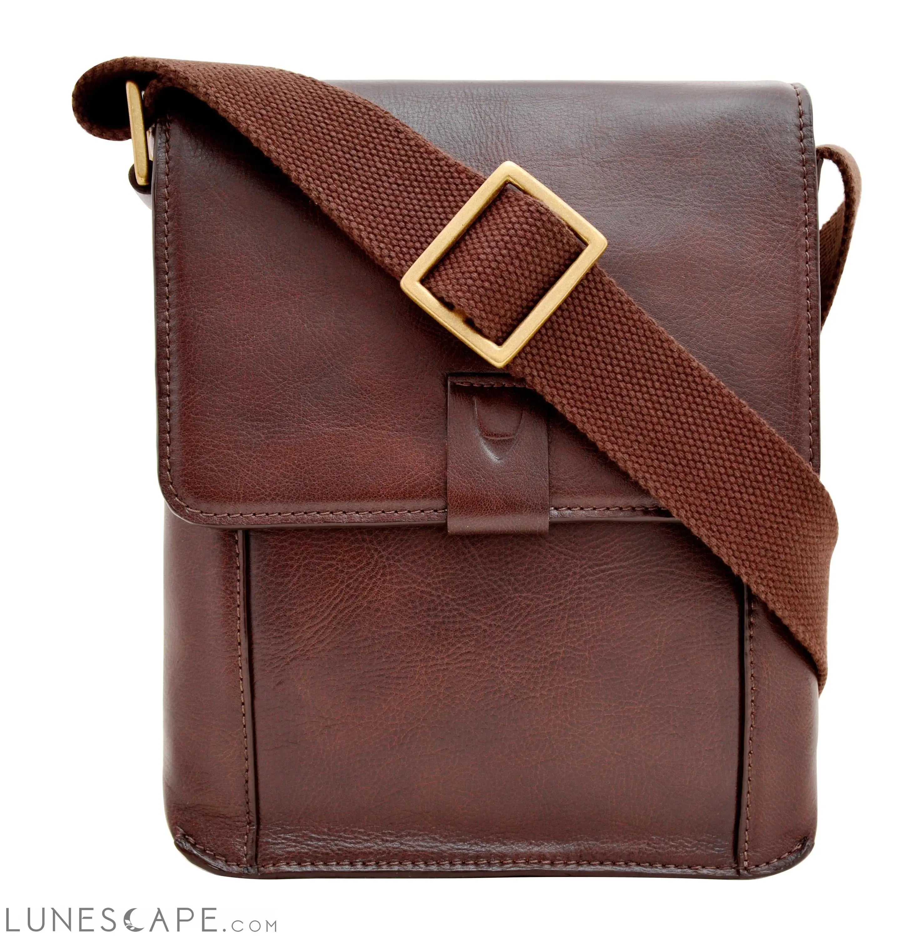 Aiden Small Leather Messenger Cross Body Bag LUNESCAPE