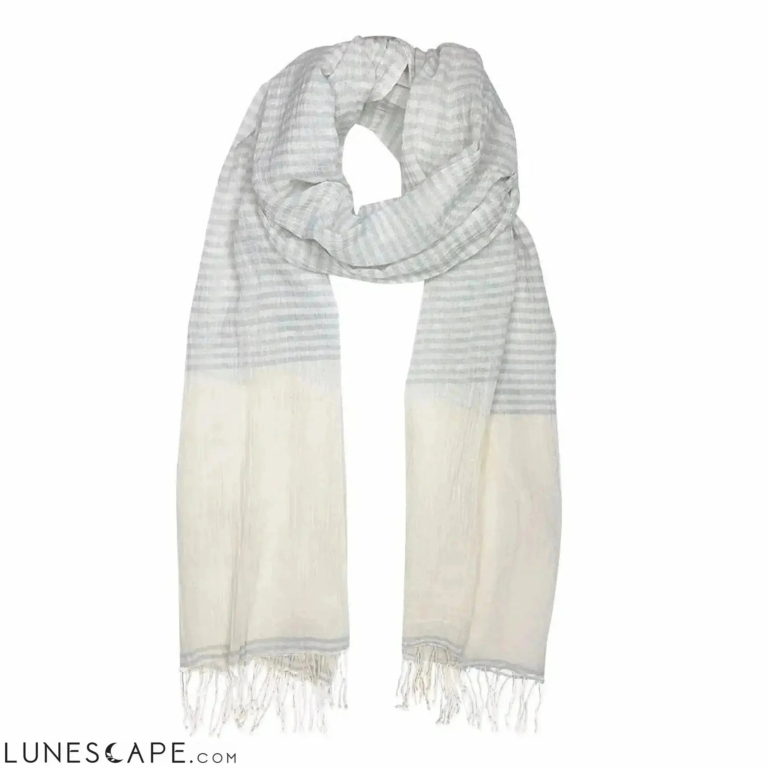 Airy Cotton Stripe Scarf LUNESCAPE