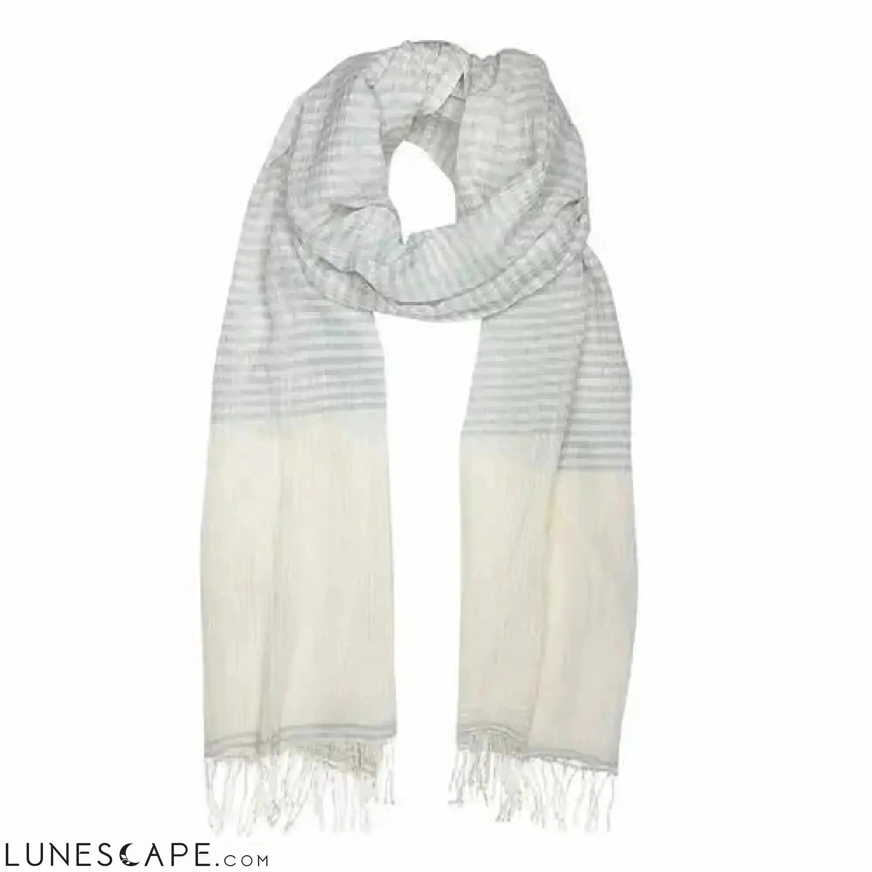 Airy Cotton Stripe Scarf LUNESCAPE