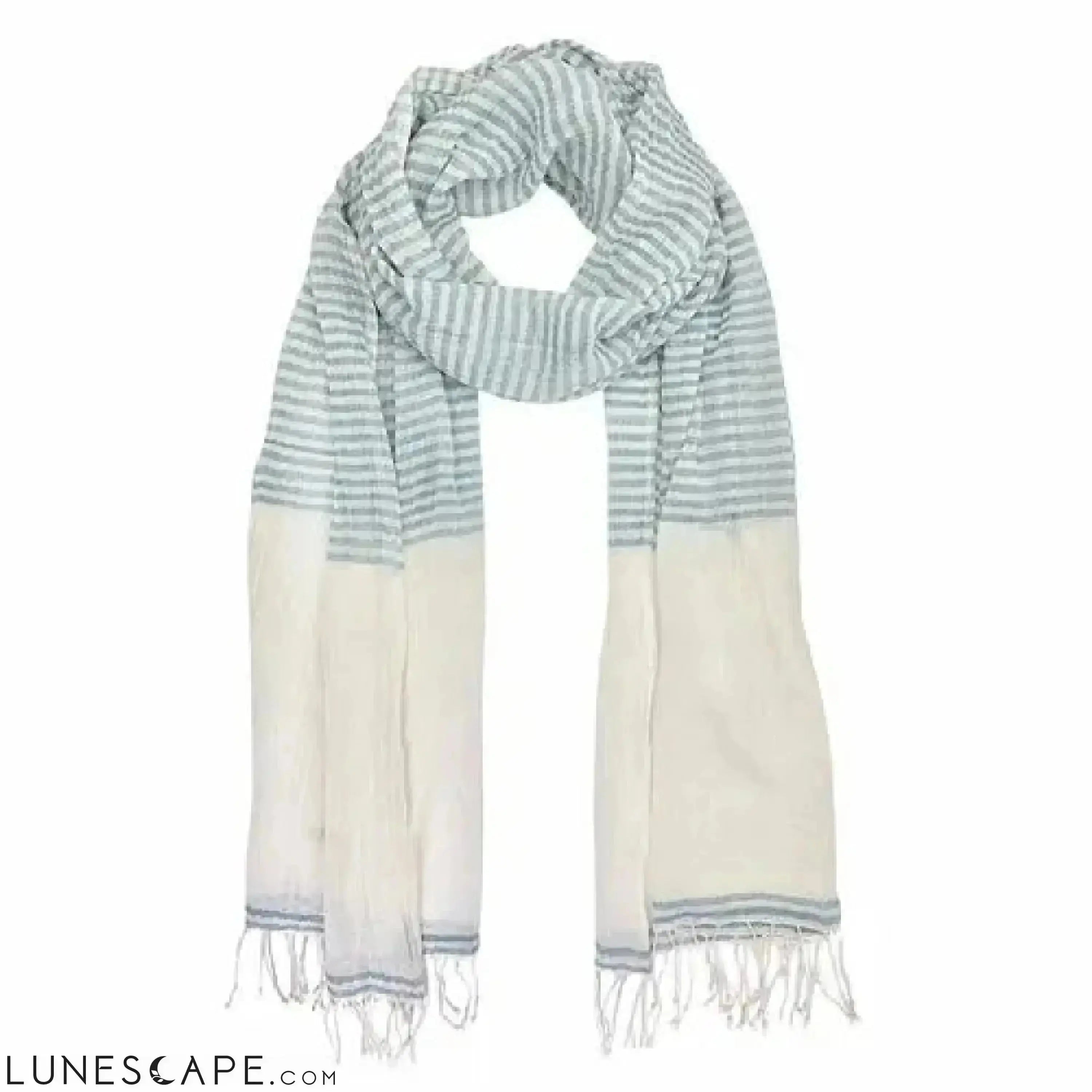 Airy Cotton Stripe Scarf LUNESCAPE