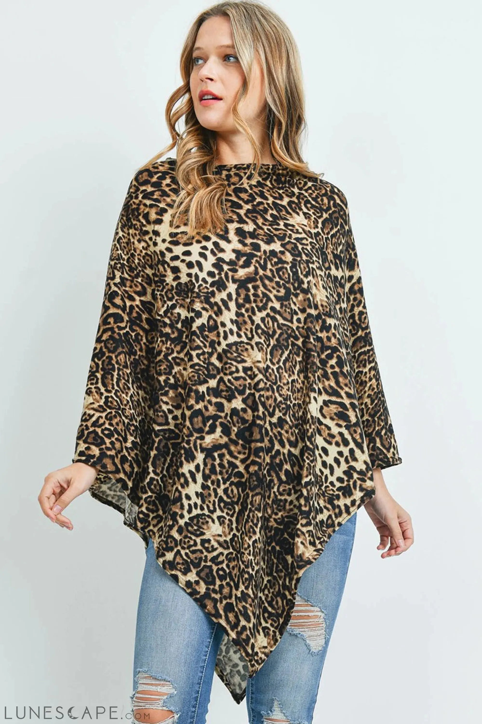 All Year Round Leopard Poncho LUNESCAPE