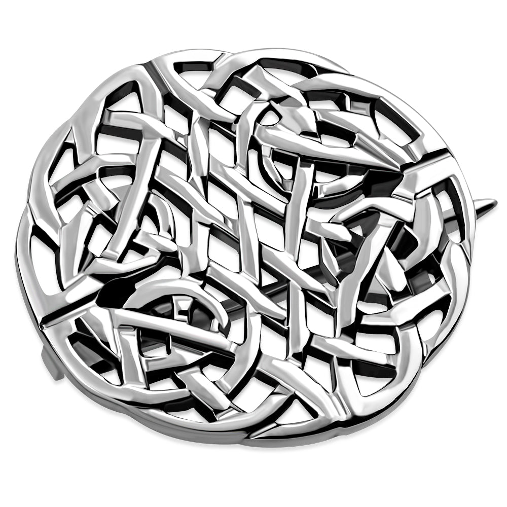 Sterling Silver Rounded Celtic Knot Brooch LUNESCAPE