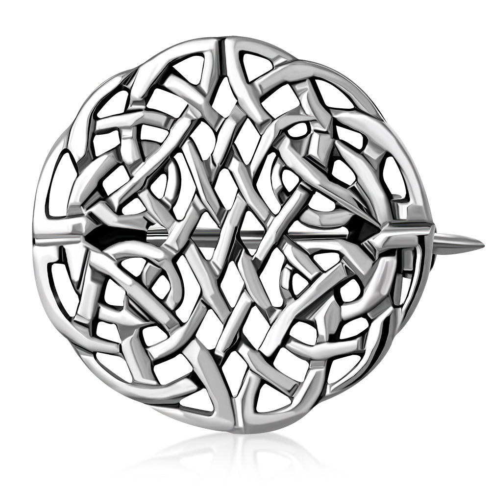 Sterling Silver Rounded Celtic Knot Brooch LUNESCAPE
