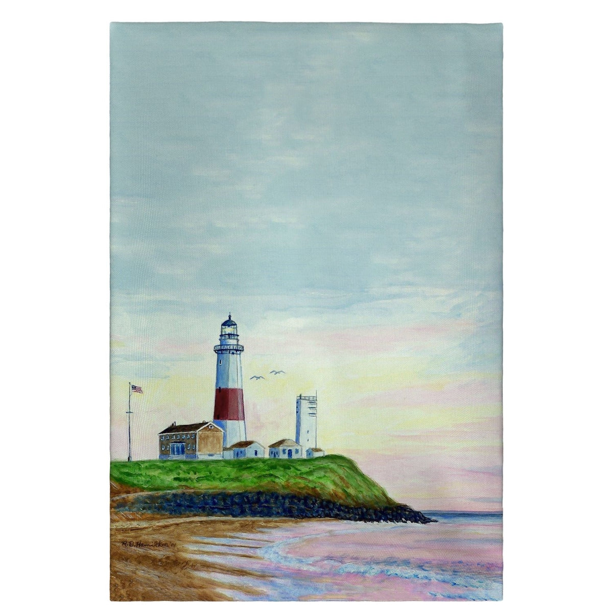 Betsy Drake GT162 Montauk Lighthouse Guest Towel - 20 x 20 in. LUNESCAPE