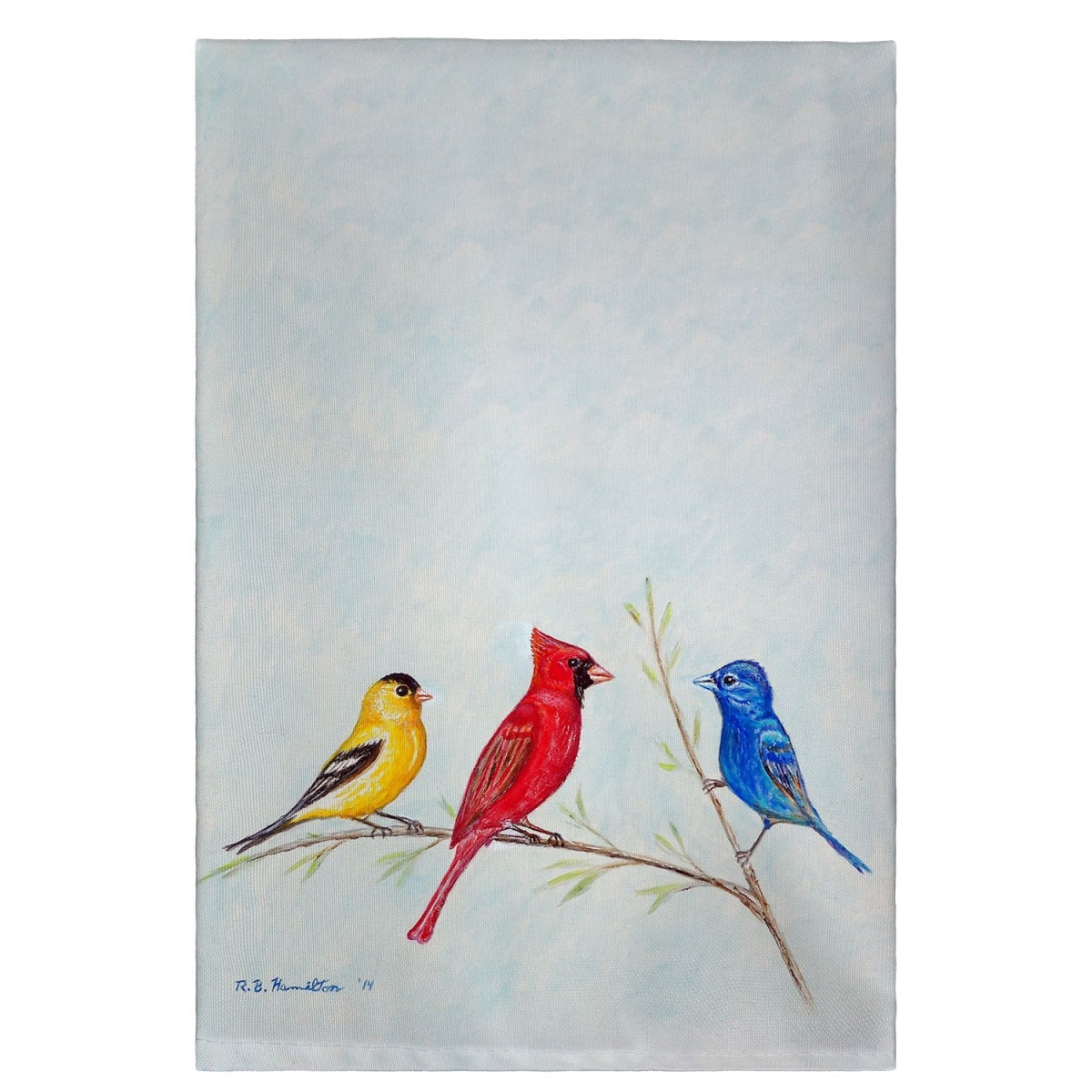 Betsy Drake GT298 Three Birds Guest Towel - 20 x 20 in. LUNESCAPE