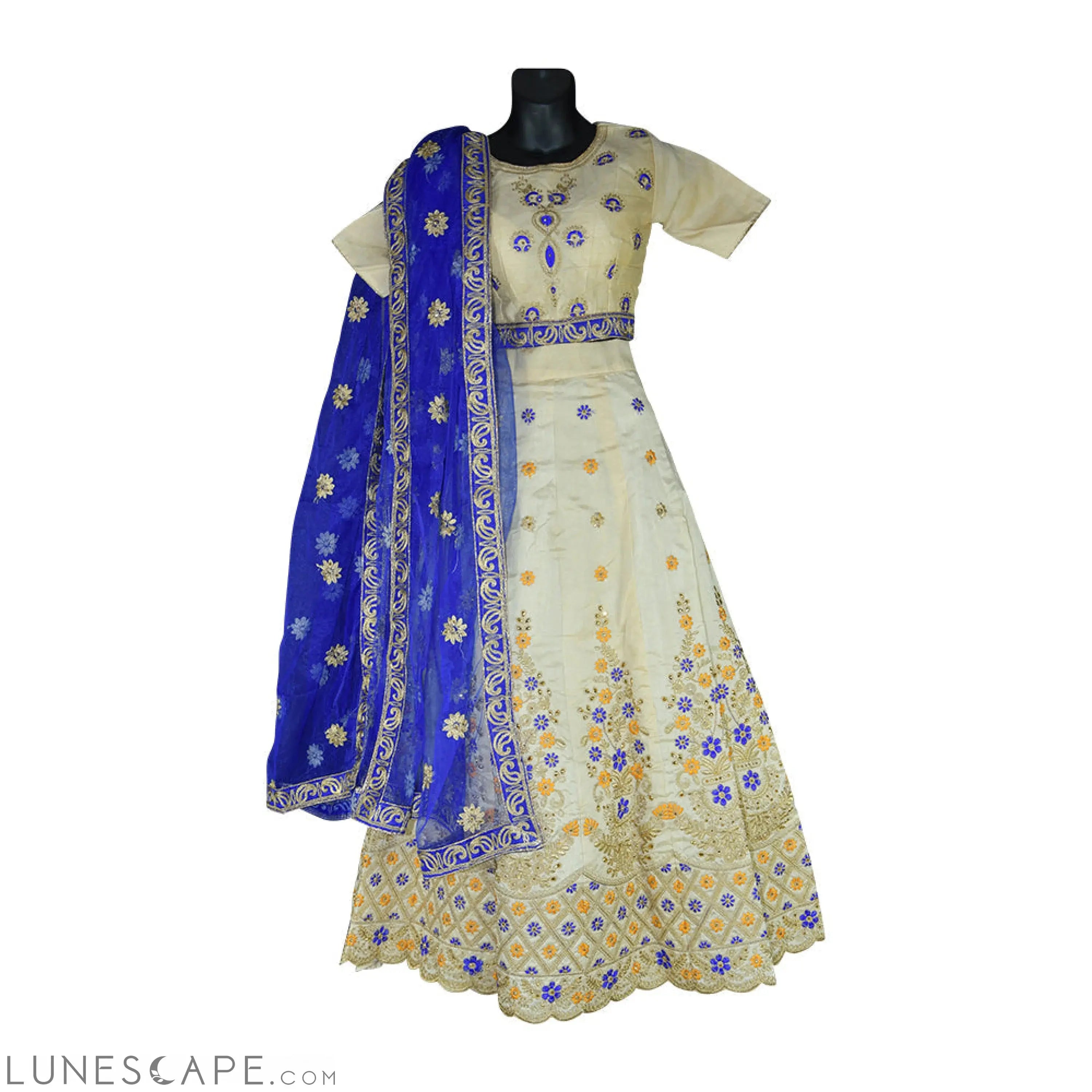 Beige Embroidered Lehenga With Intricate Details LUNESCAPE