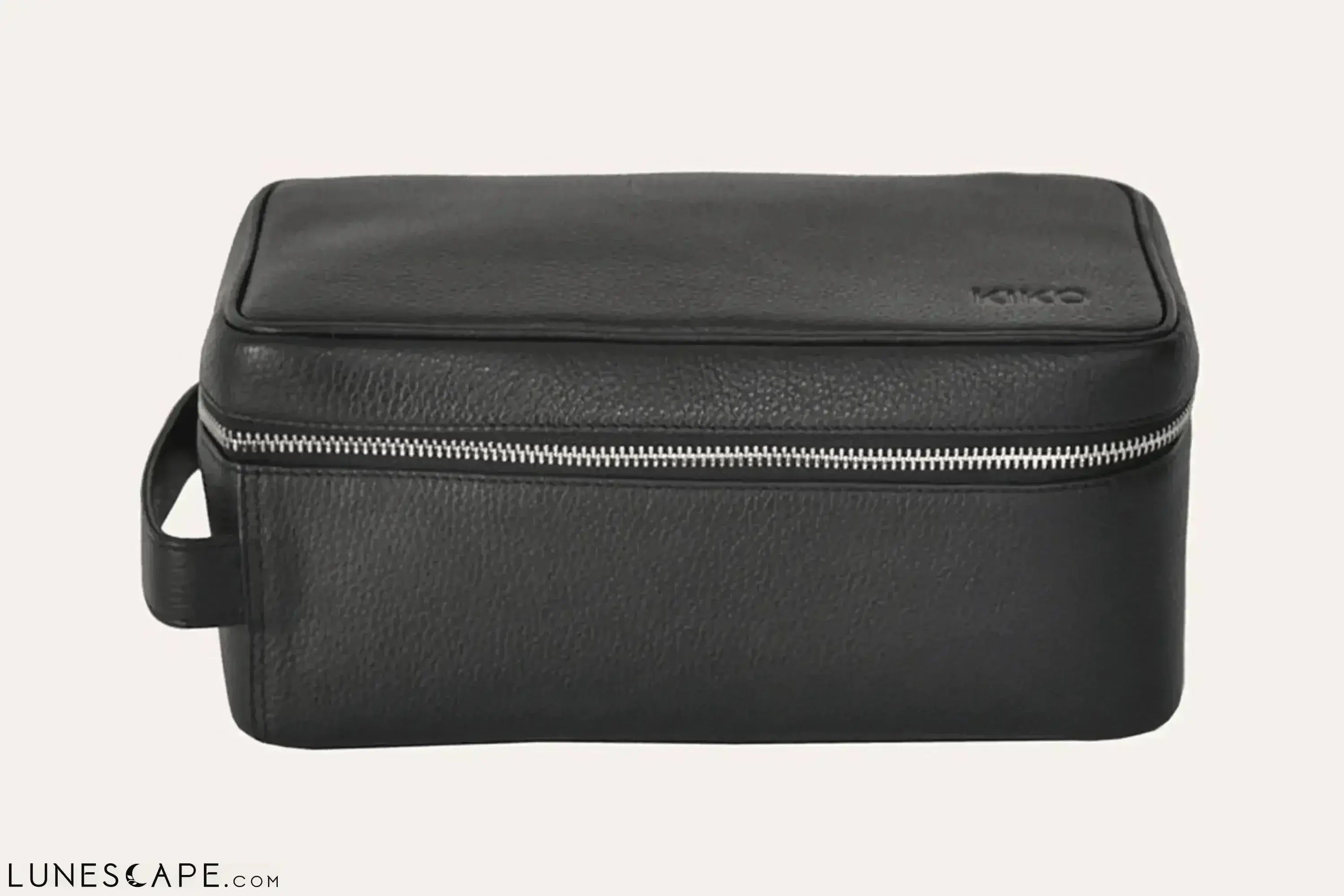 Black Leather Dopp Kit LUNESCAPE