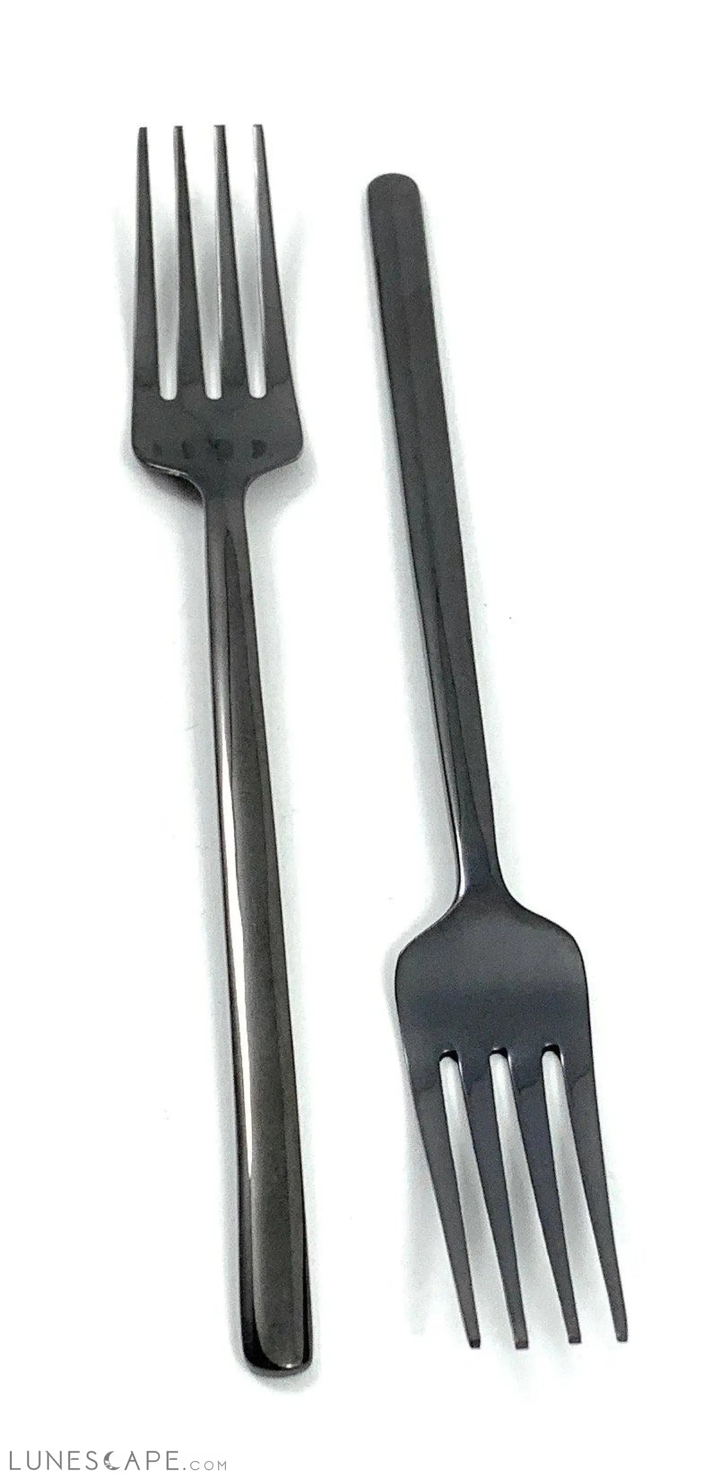 Black Salad Fork Flatware - 6 Piece Set LUNESCAPE