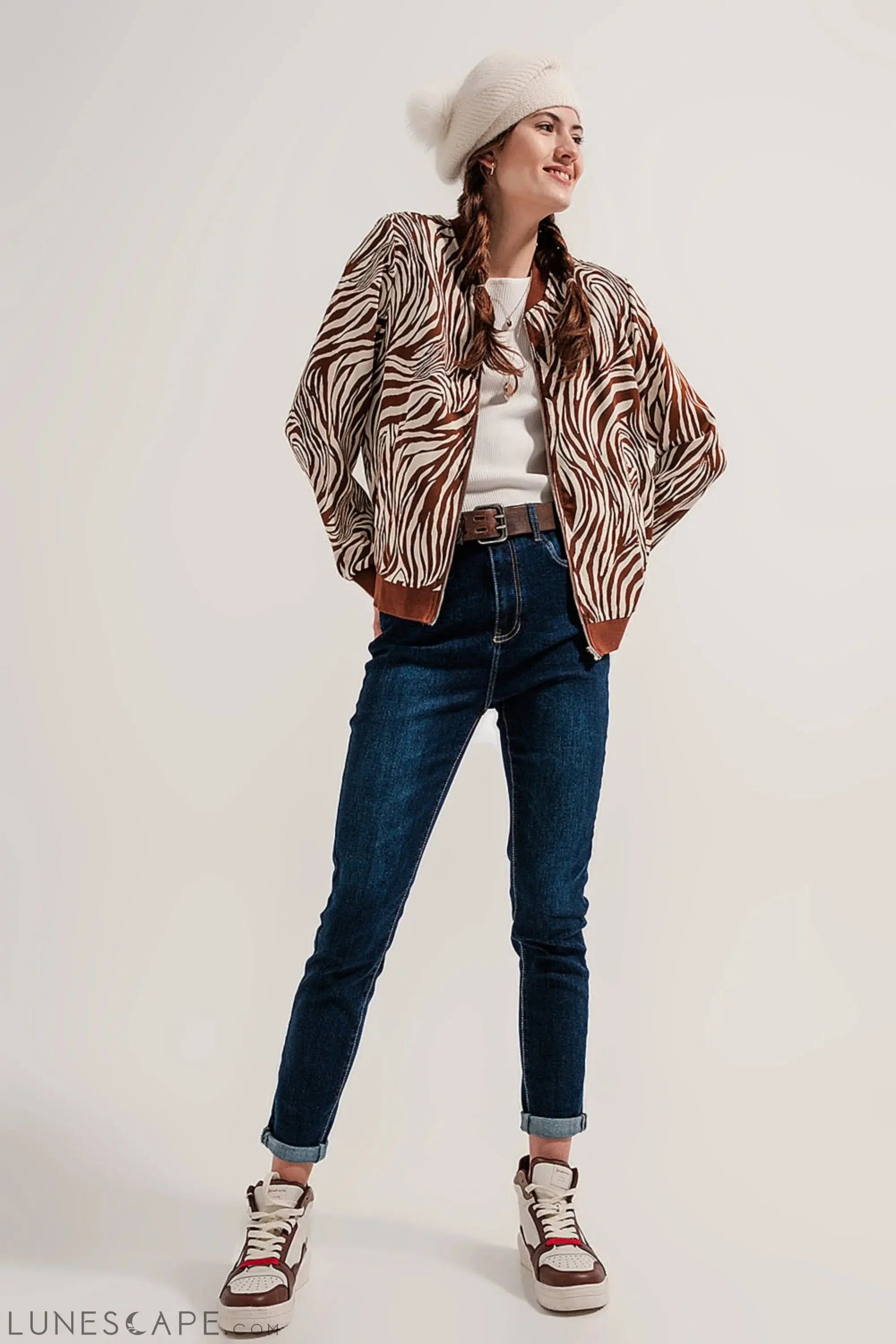 Blend Cotton Straight Leg Jeans in Mid Blue LUNESCAPE