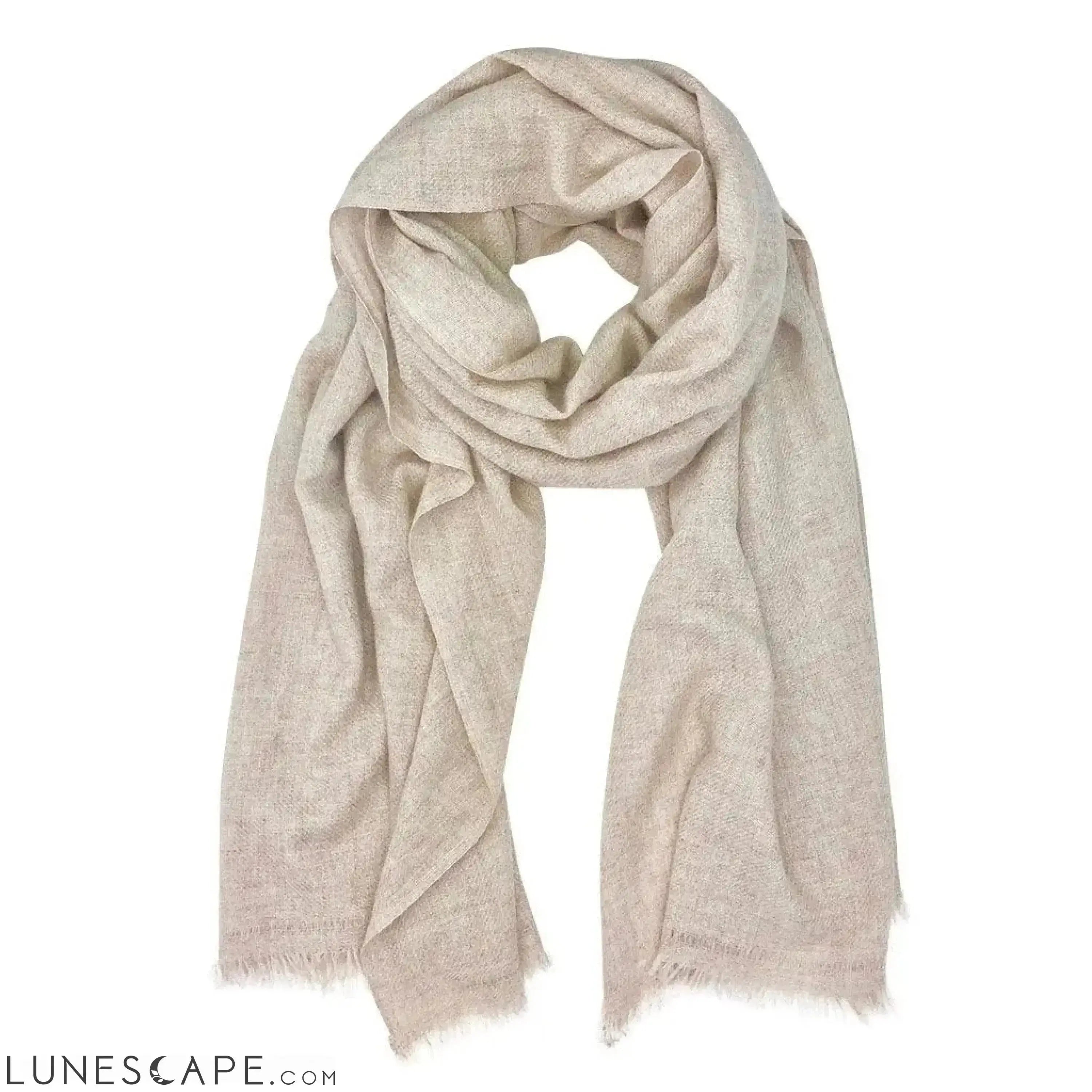 Blush Handloom Cashmere Scarf LUNESCAPE