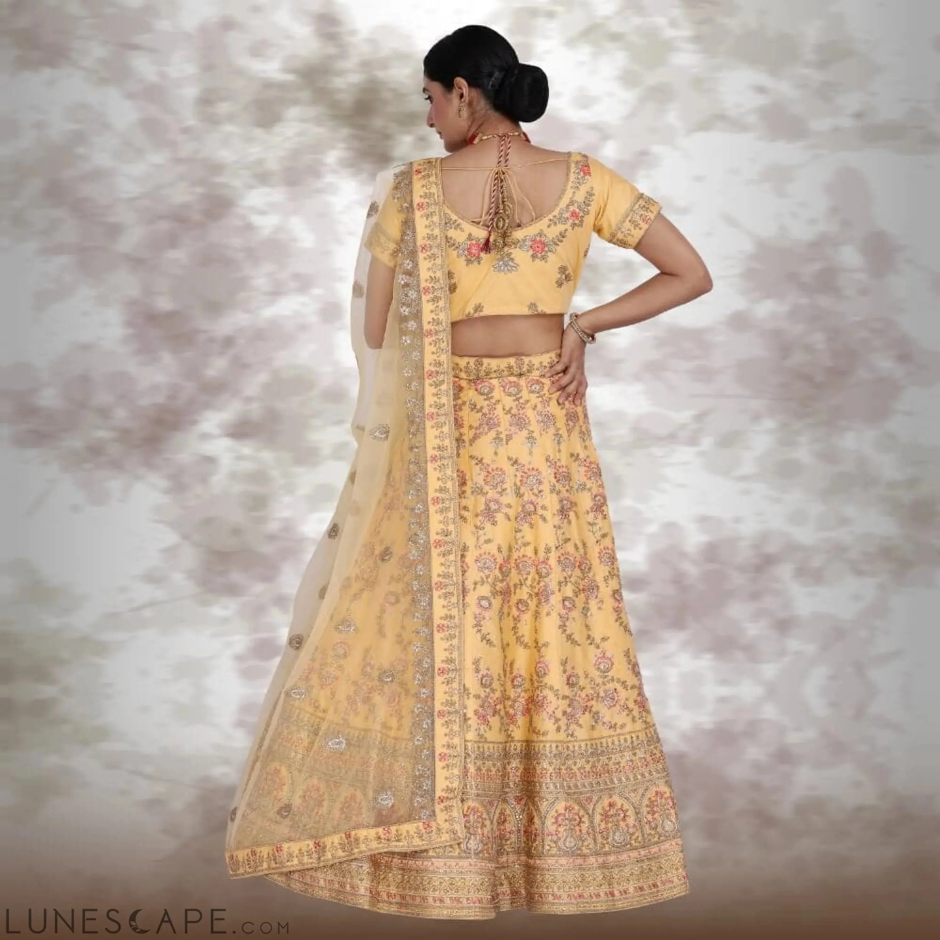 Bridal Lehenga Choli in Yellow LUNESCAPE