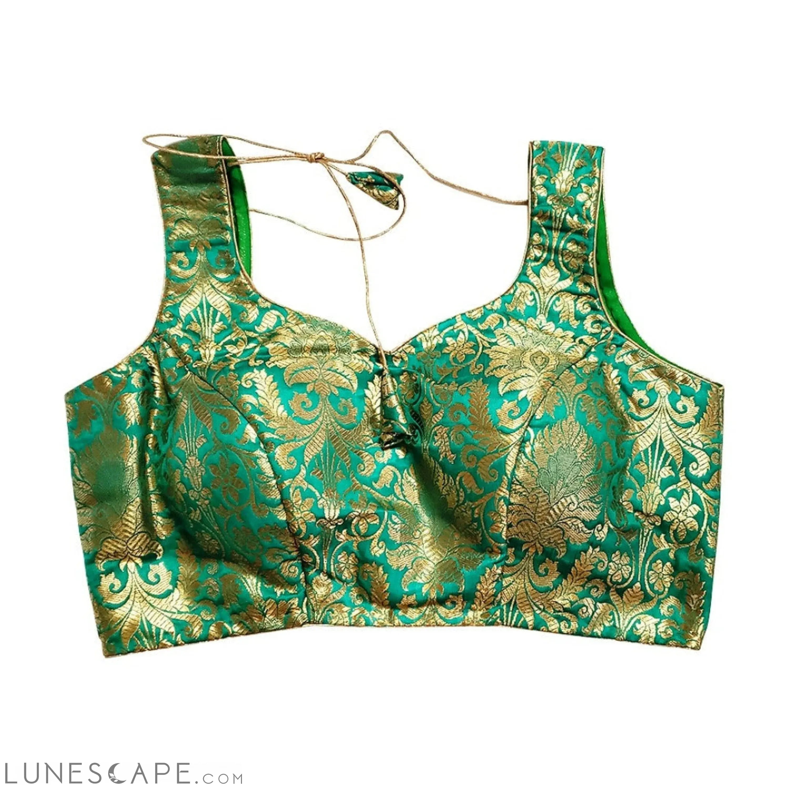 Brocade Sleeveless Saree Blouse LUNESCAPE