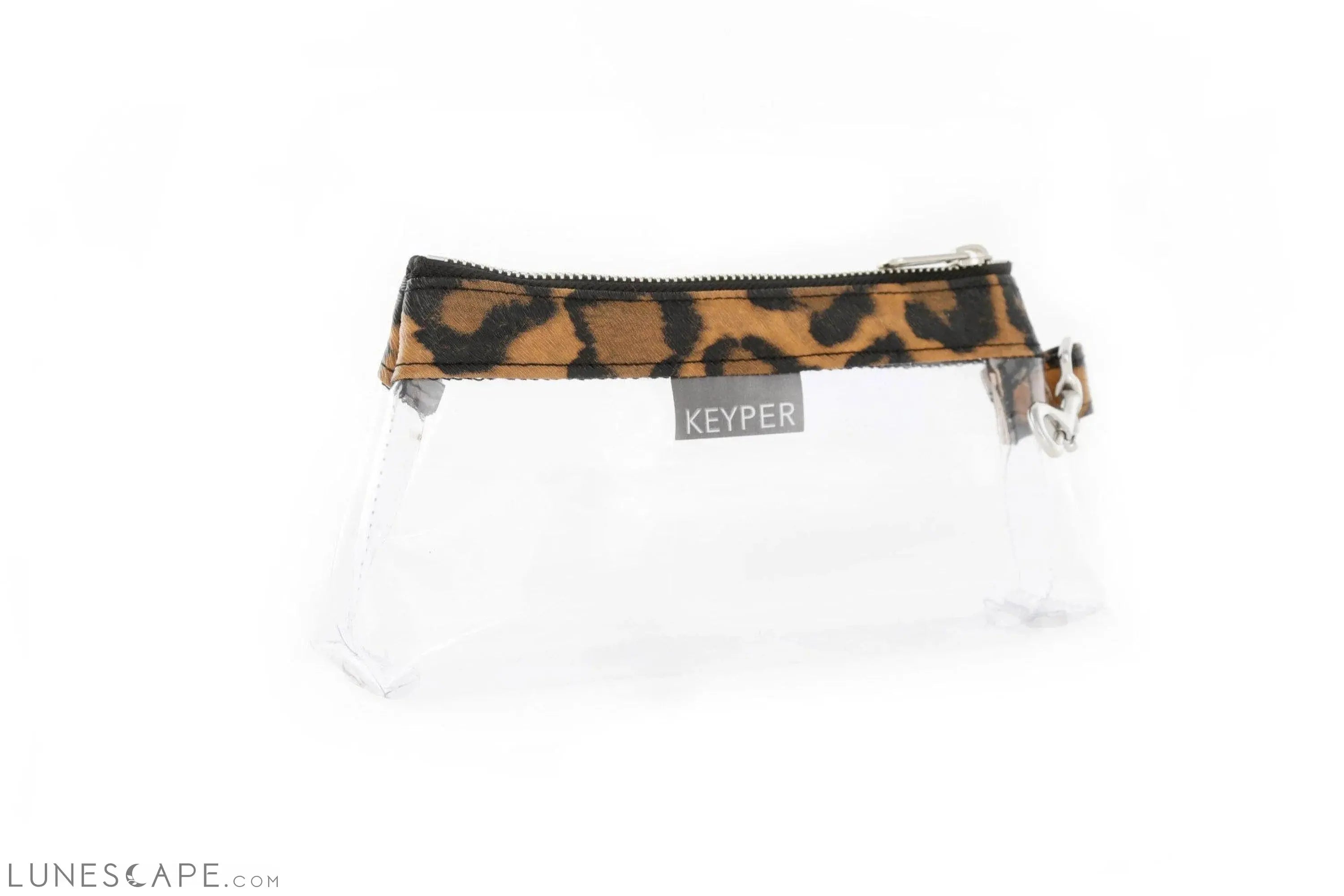 Brown Leopard CLEAR Bag - Vegan Leather Trim LUNESCAPE