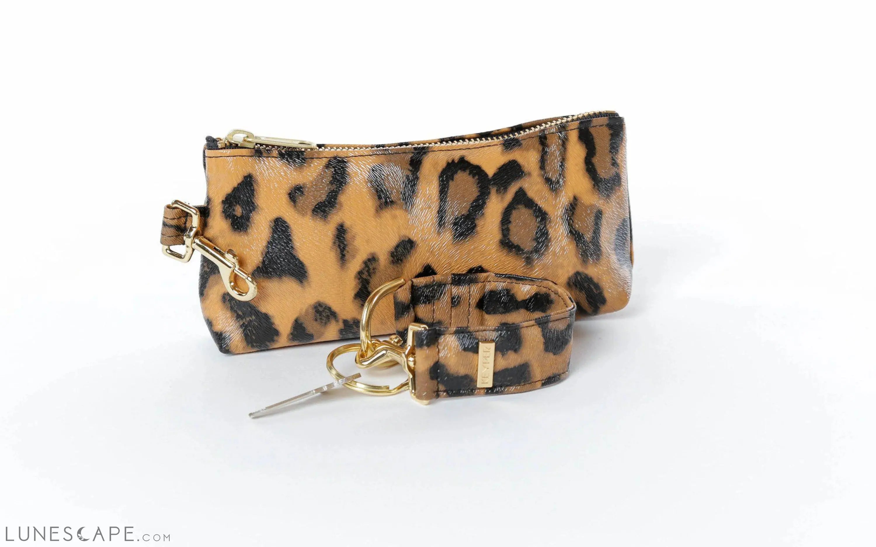 Brown Leopard Vegan Leather 2-Piece WRISTLET SET LUNESCAPE