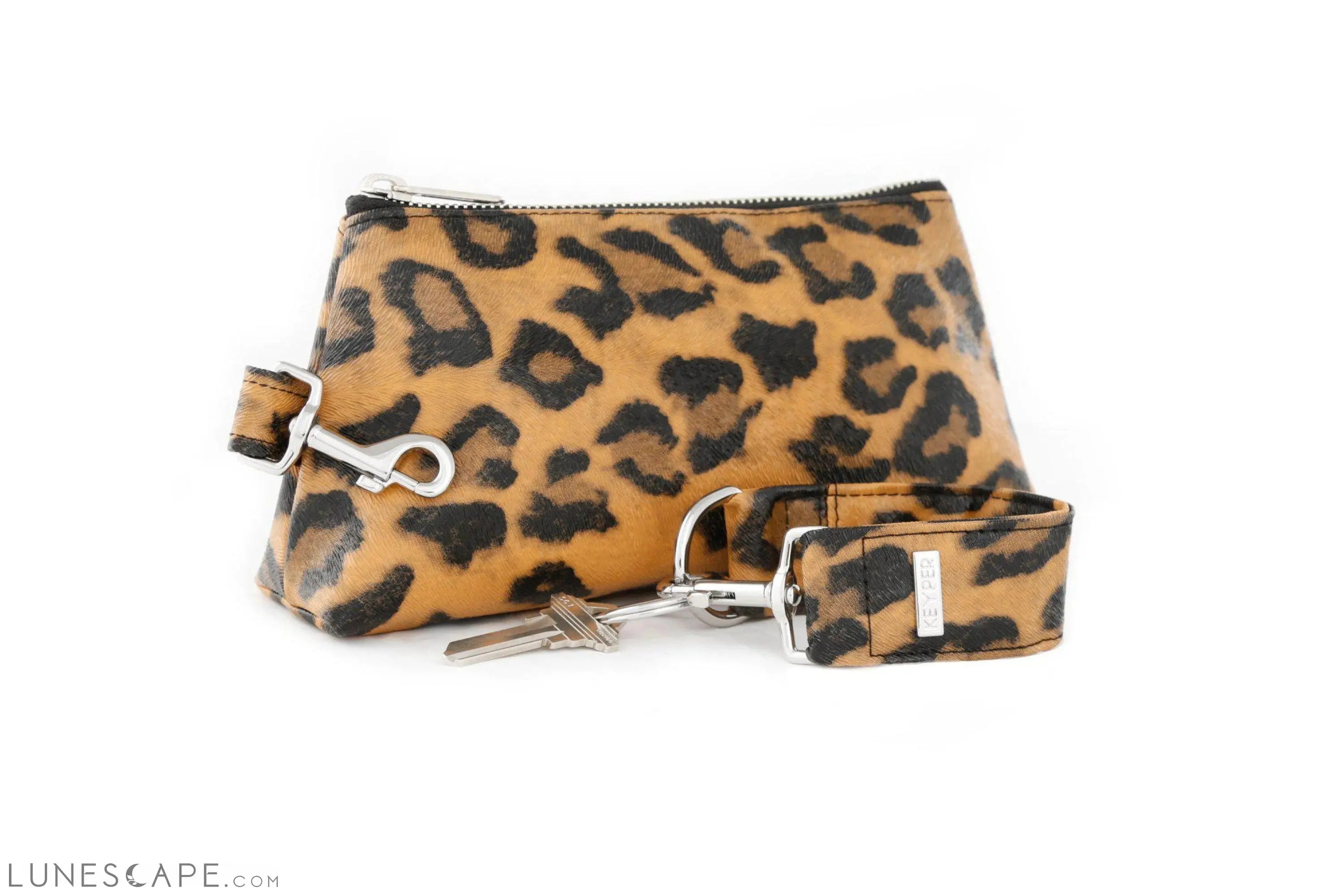 Brown Leopard Vegan Leather 2-Piece WRISTLET SET LUNESCAPE