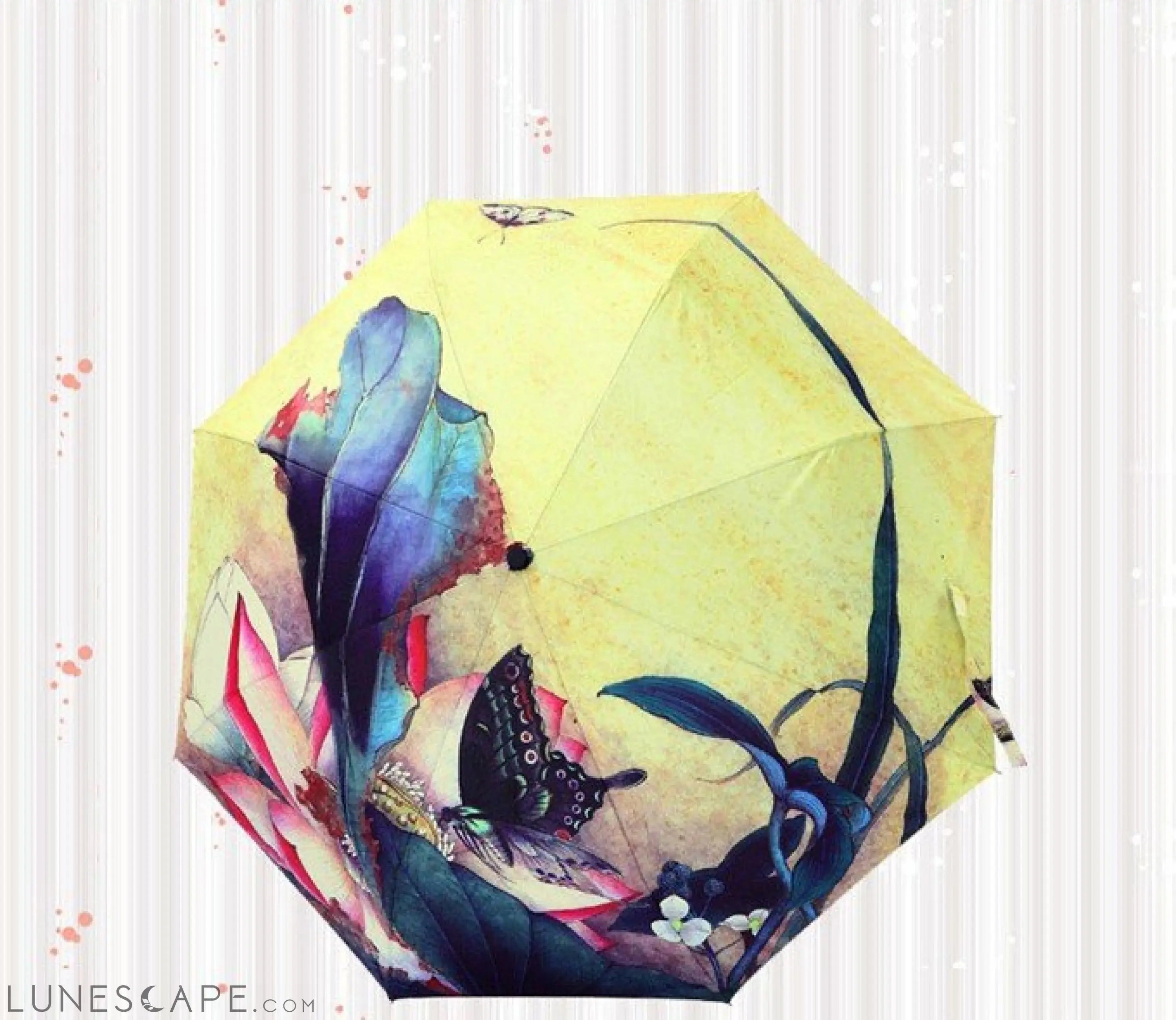Butterflies and Flowers Sunny Umbrella LUNESCAPE
