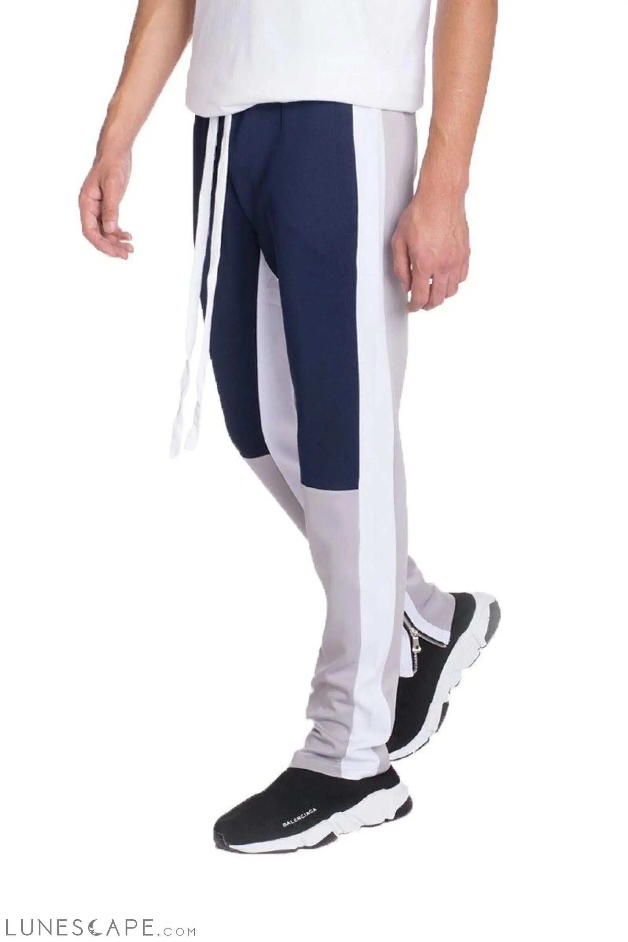 COLOR BLOCK TRACK PANTS - GREY LUNESCAPE