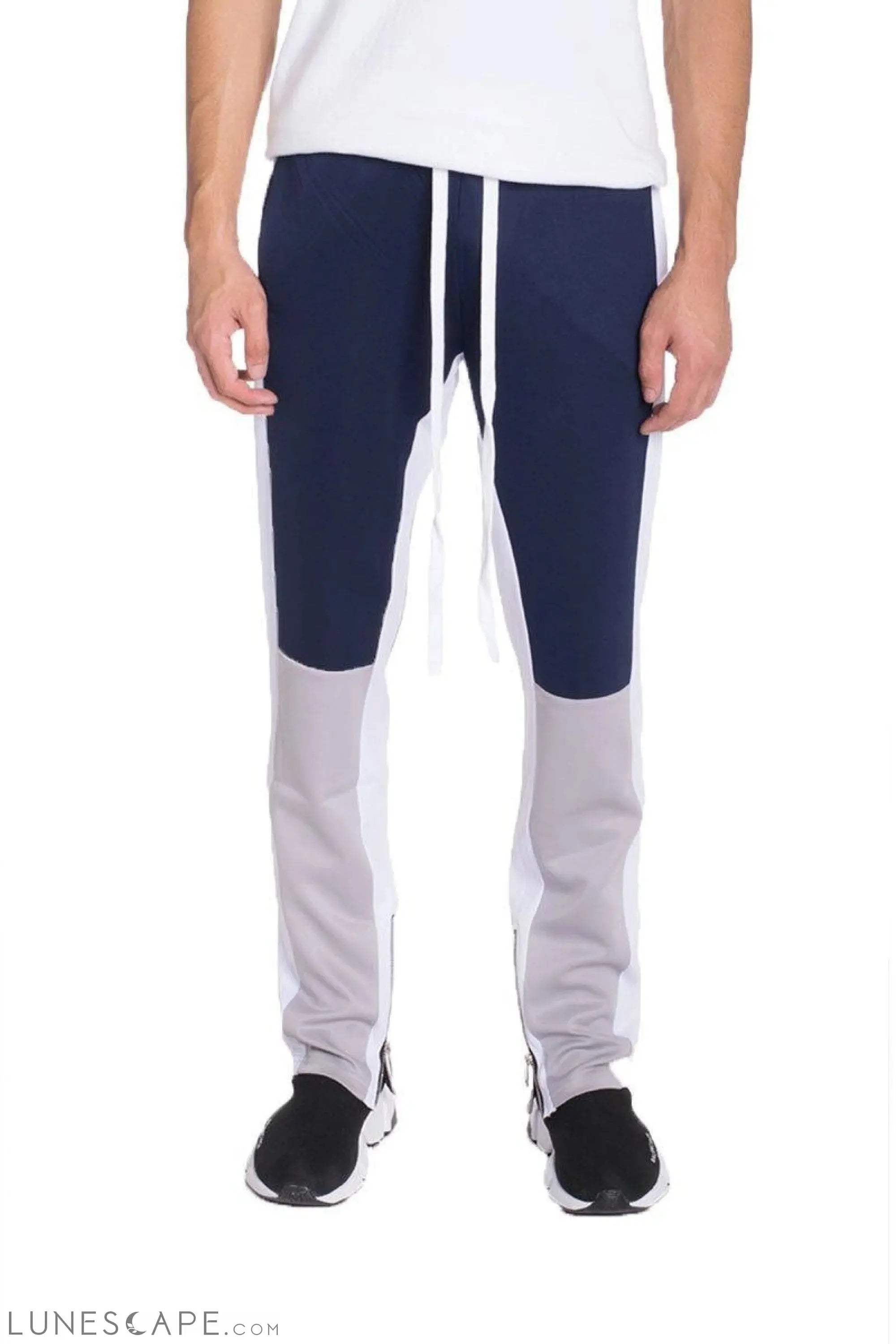 COLOR BLOCK TRACK PANTS - GREY LUNESCAPE