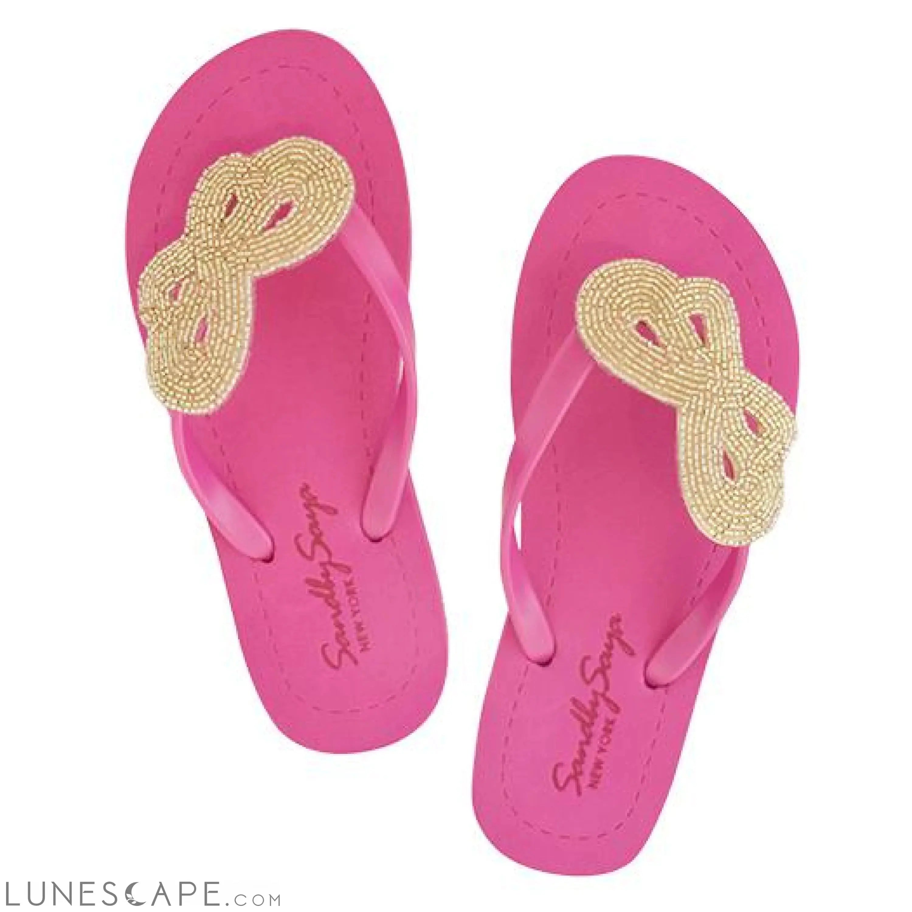 Cactus - Green Rhinestone Embellished Women's Flat Flip Flops Sandal LUNESCAPE