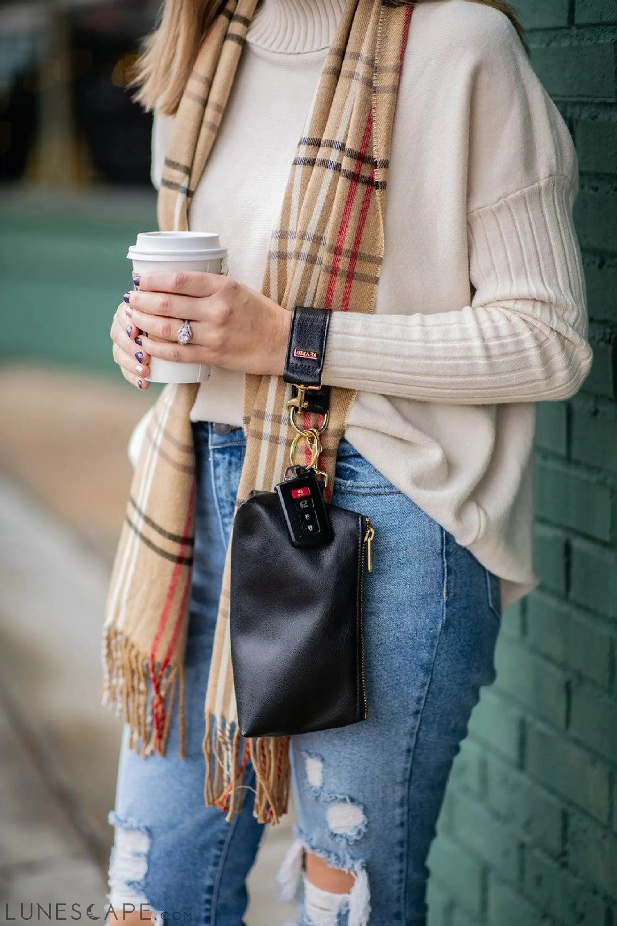 Classic Black Vegan Leather WRISTLET SET LUNESCAPE