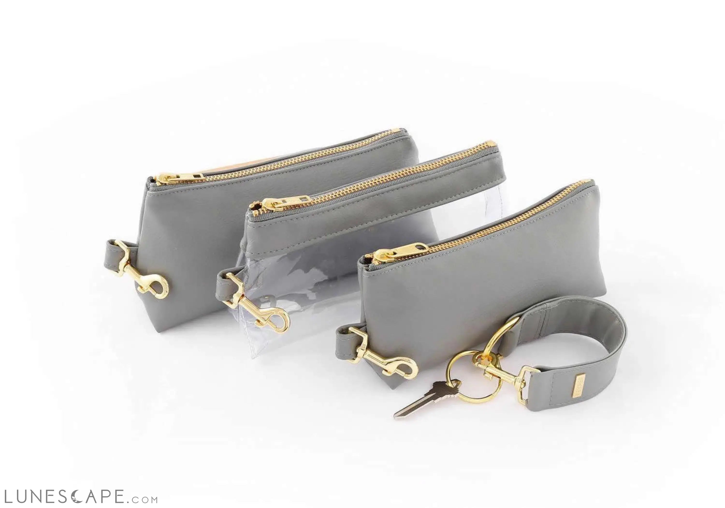 Cool Grey Vegan Leather WRISTLET SET LUNESCAPE