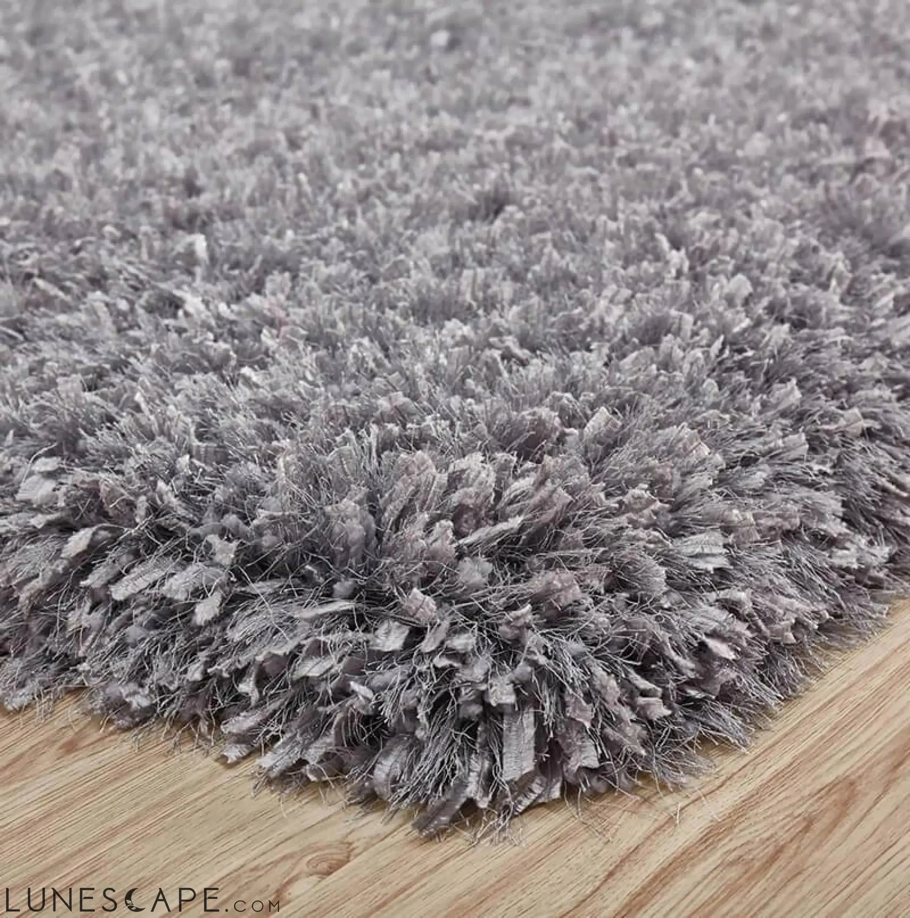 "Coral" Platinum Shag Area Rug High Pile LUNESCAPE
