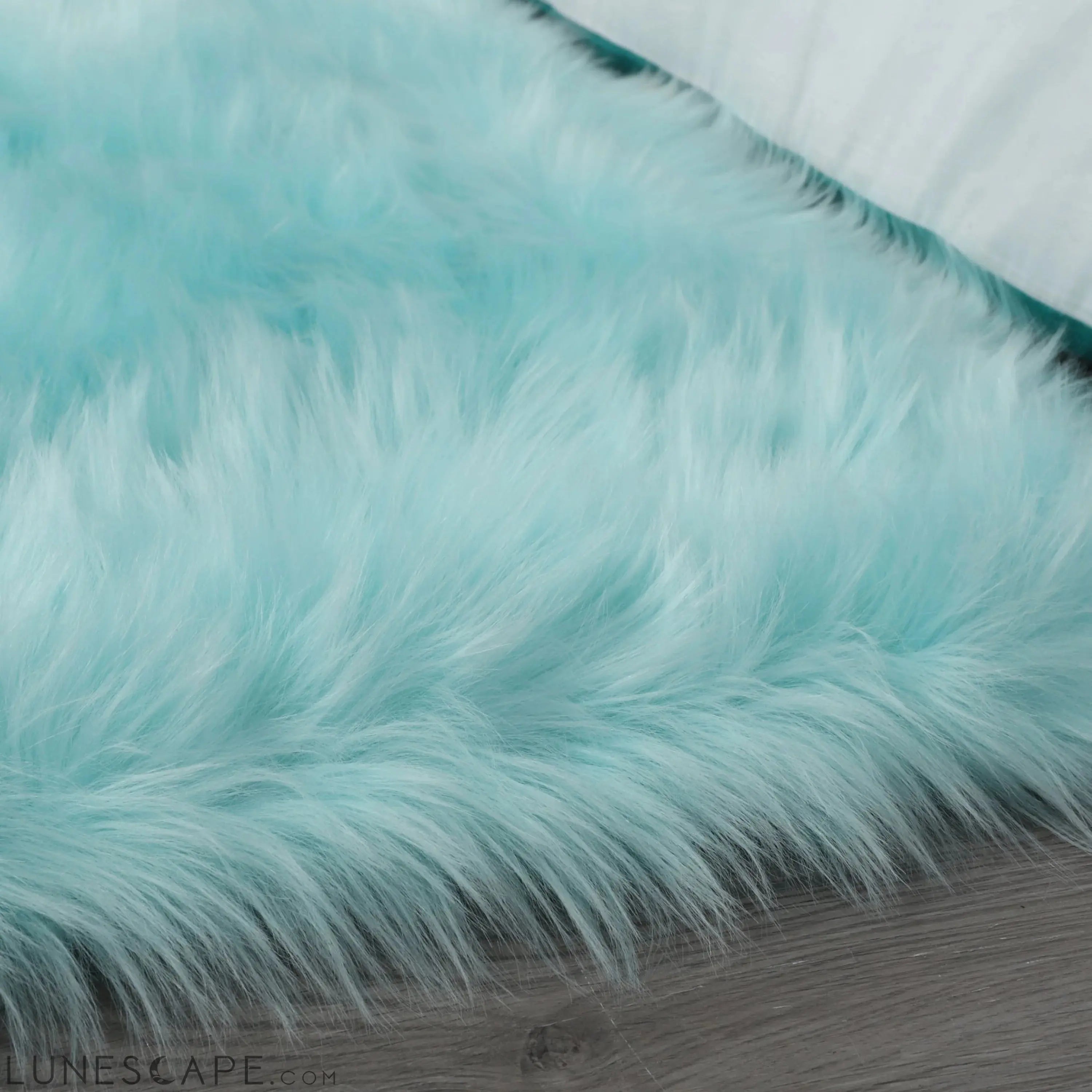 Cozy Ultra Soft Fluffy Faux Fur Turquoise Area Rug LUNESCAPE