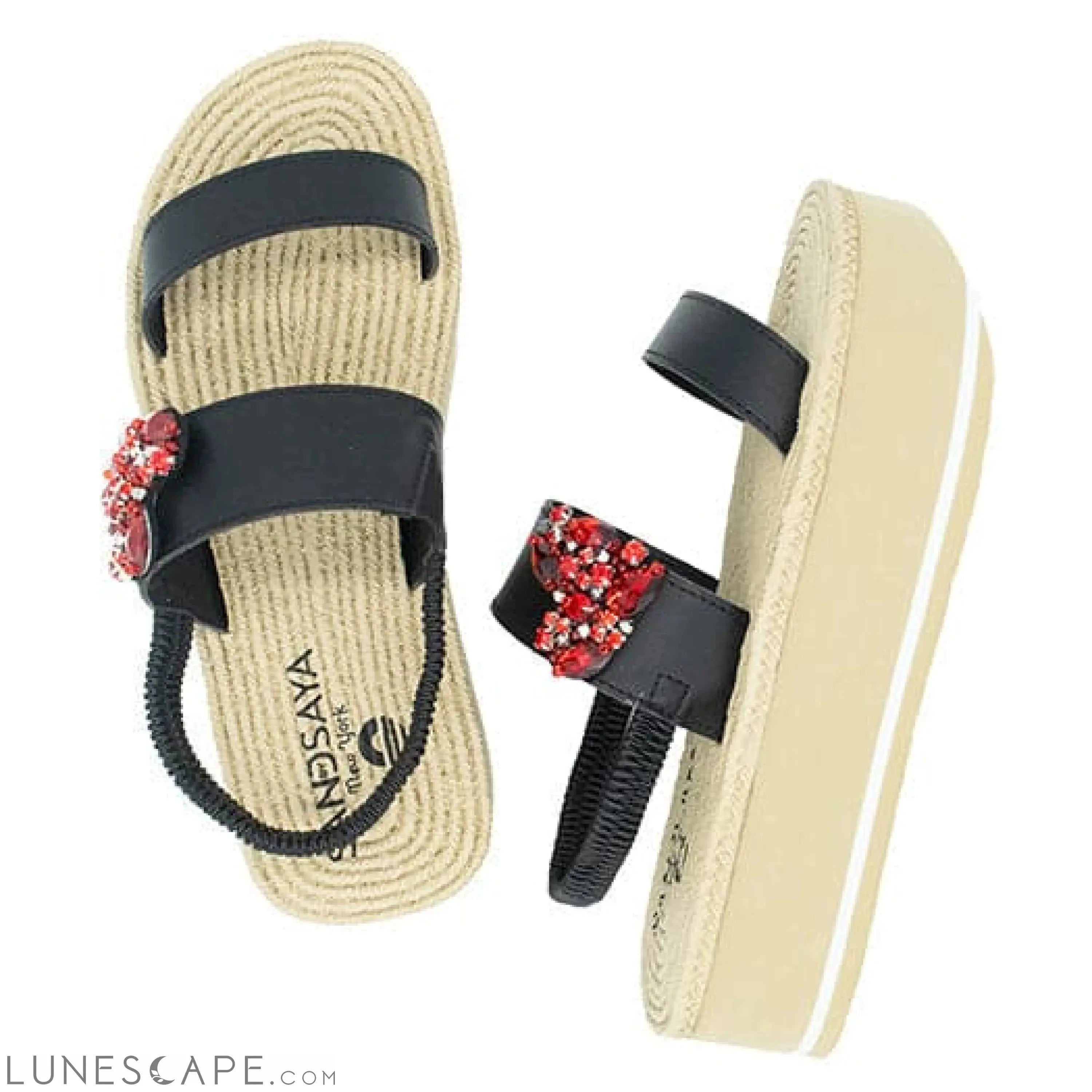 Crystal Red Heart - Waterproof Espadrille Platform LUNESCAPE