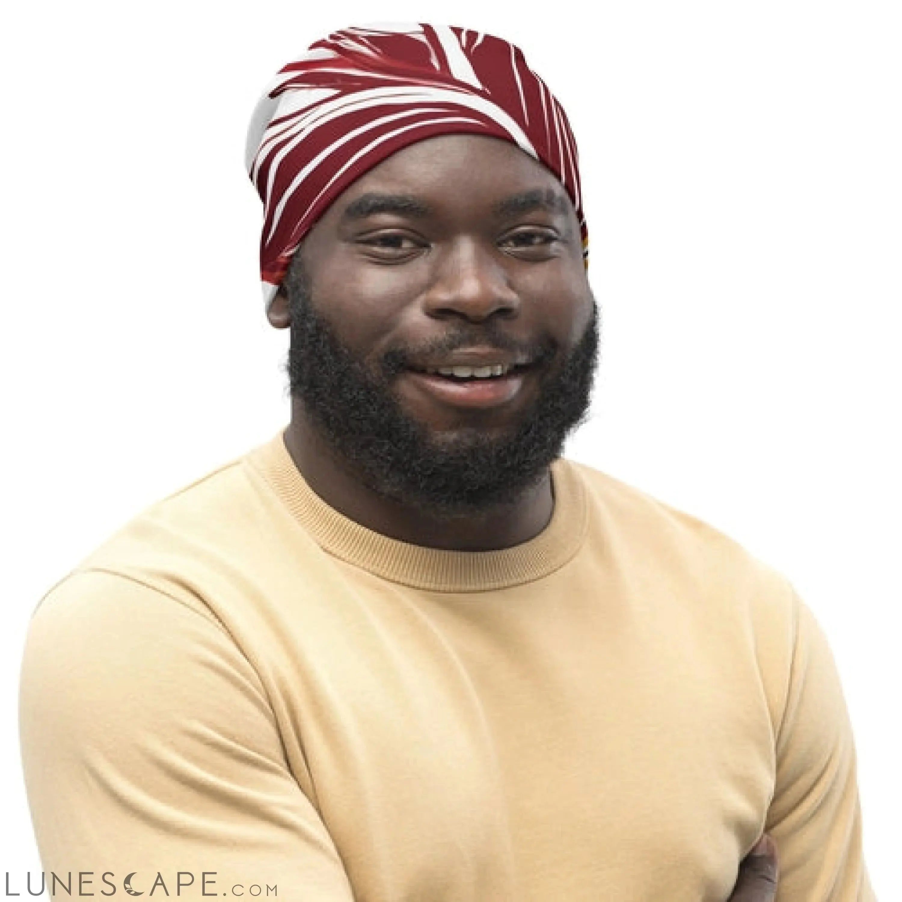 Double-layered Beanie Hat Colorful Floral Lines 2 LUNESCAPE