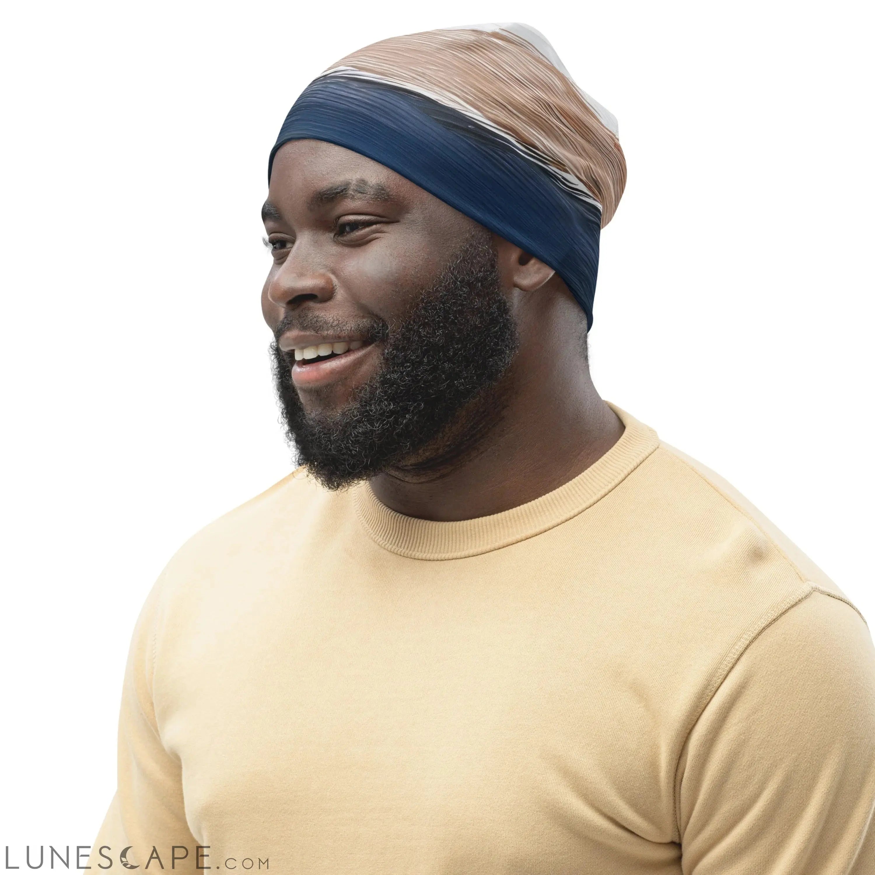 Double-layered Beanie Hat Rustic Hues Pattern LUNESCAPE