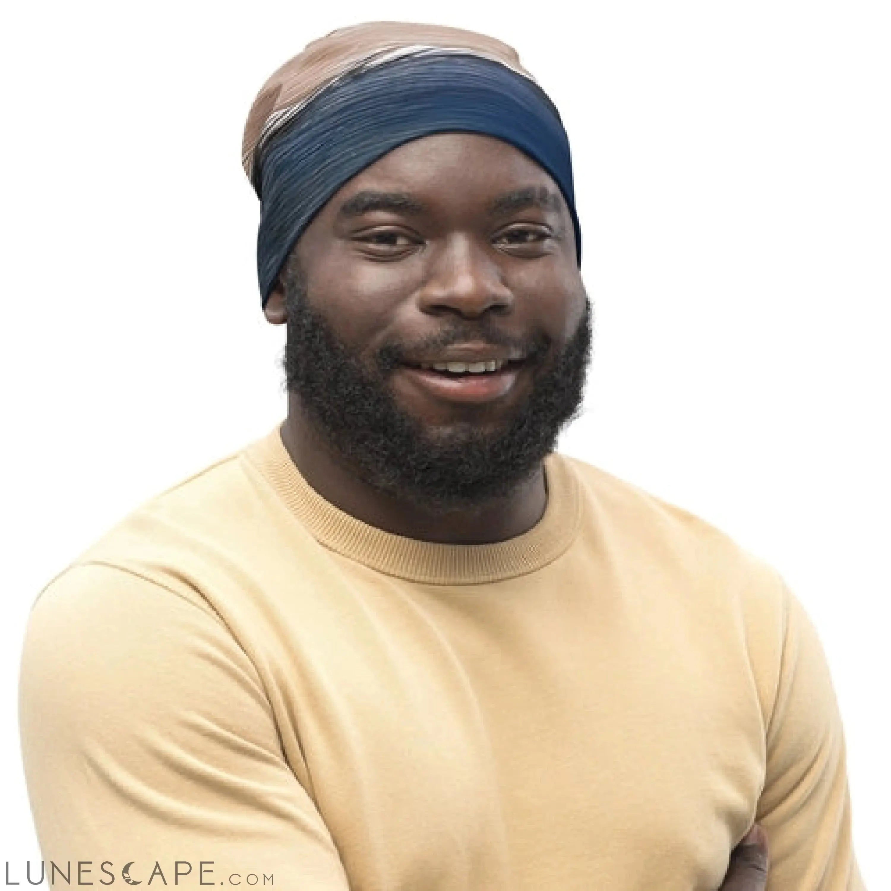 Double-layered Beanie Hat Rustic Hues Pattern LUNESCAPE