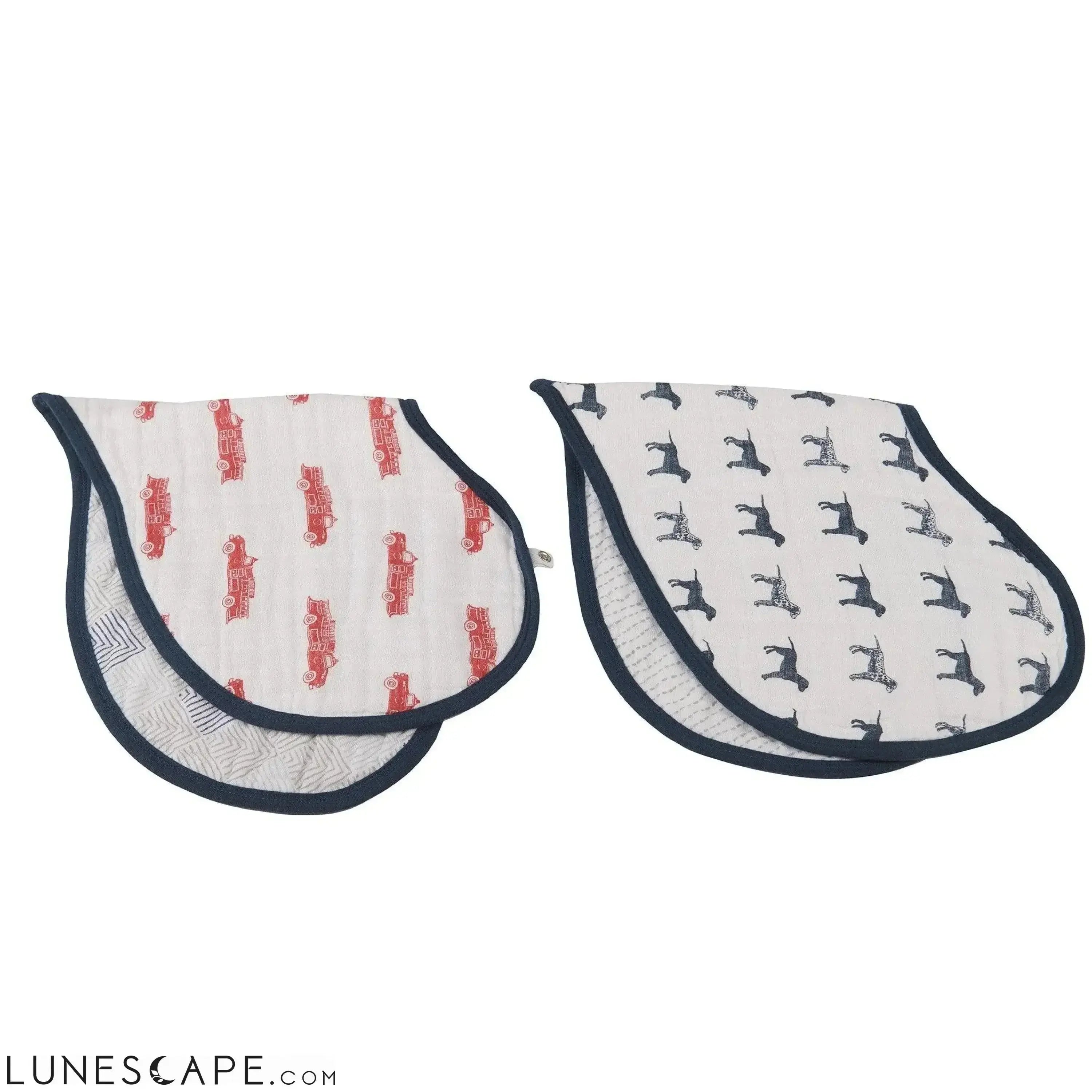 Fire Truck and Dalmatian Heart Bibs - Set of 2 LUNESCAPE