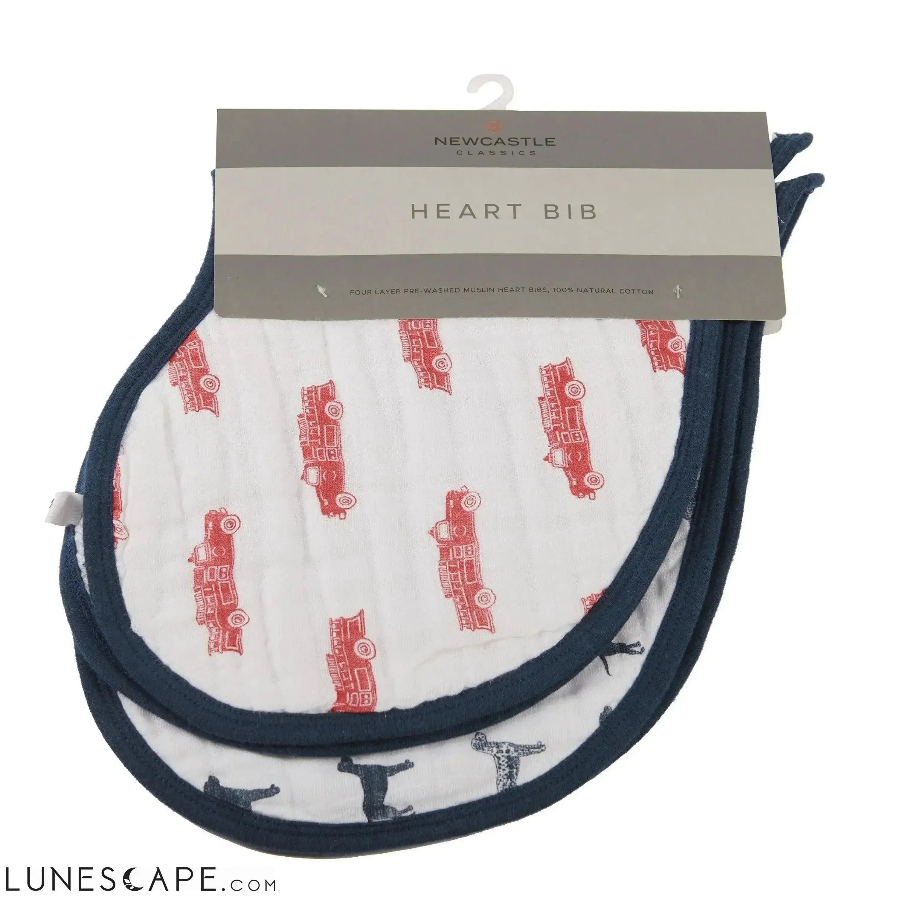 Fire Truck and Dalmatian Heart Bibs - Set of 2 LUNESCAPE