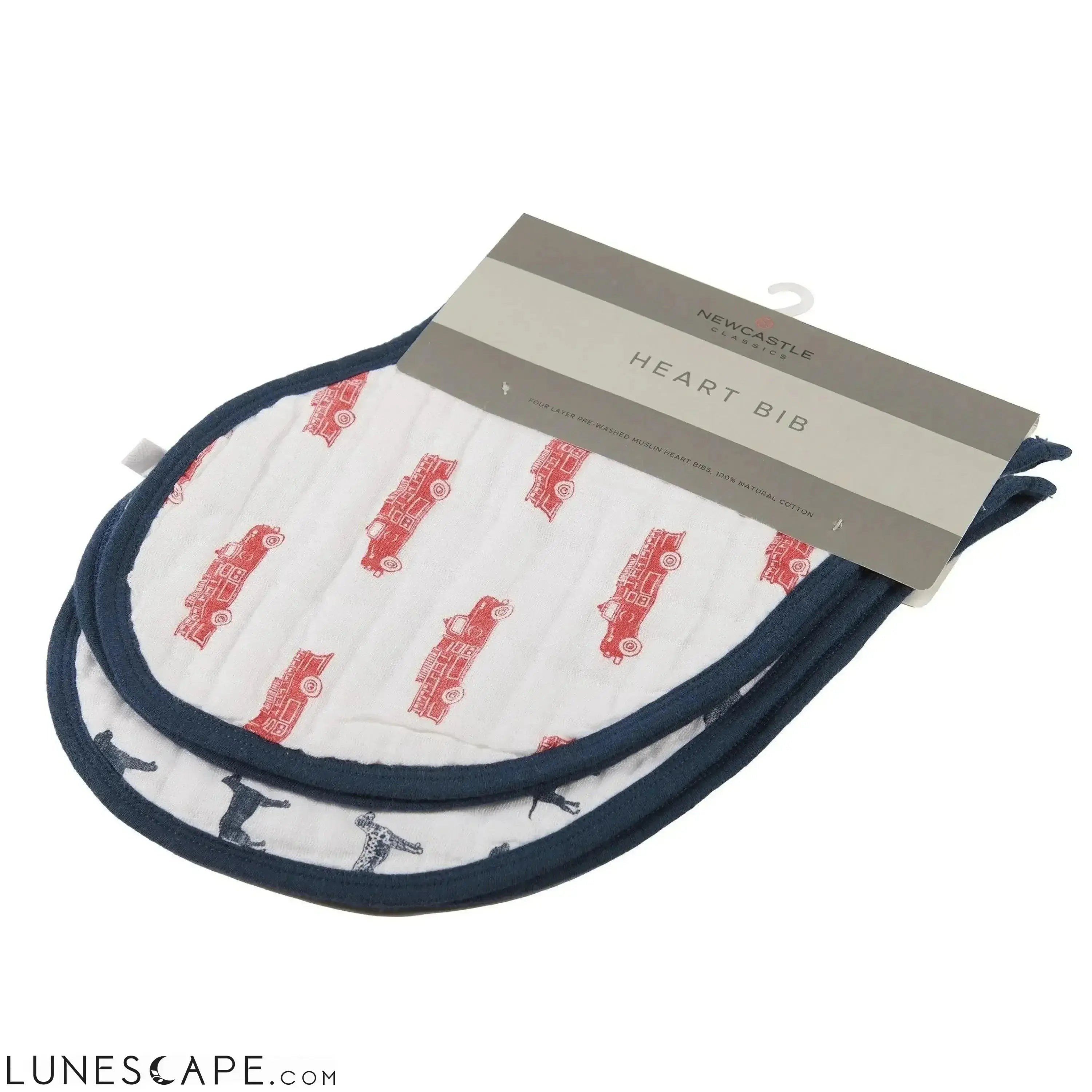 Fire Truck and Dalmatian Heart Bibs - Set of 2 LUNESCAPE