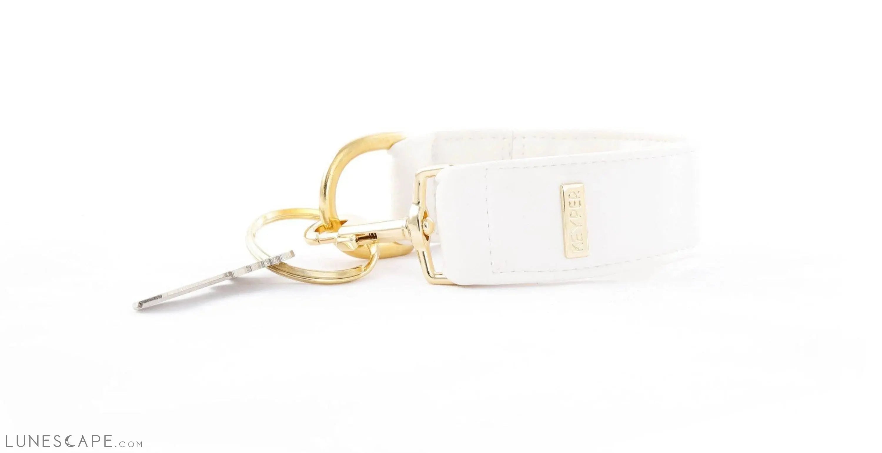 Frost White Vegan Leather KEYPER® Key Ring LUNESCAPE