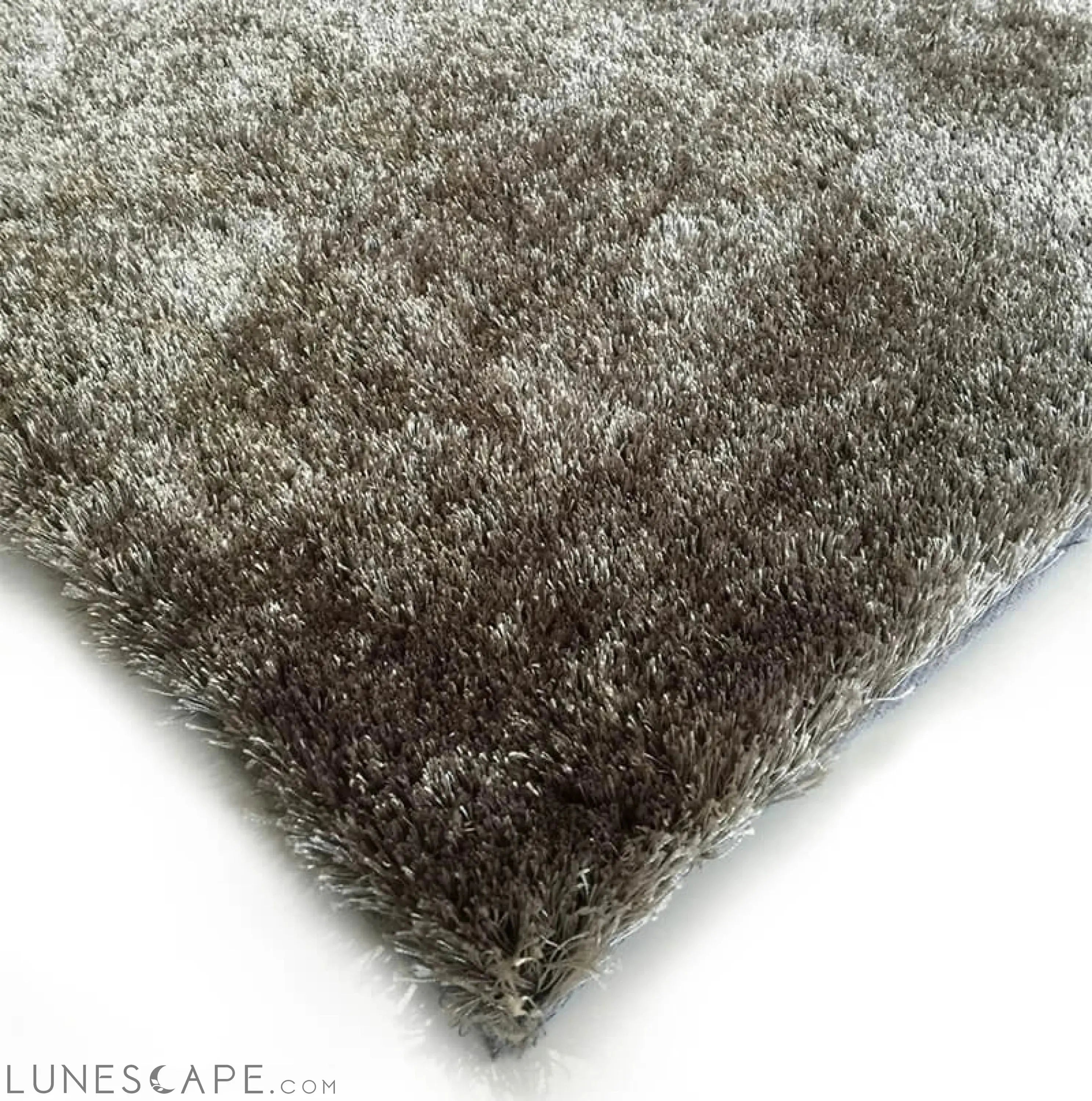 Fuzzy Silver Area Rug LUNESCAPE