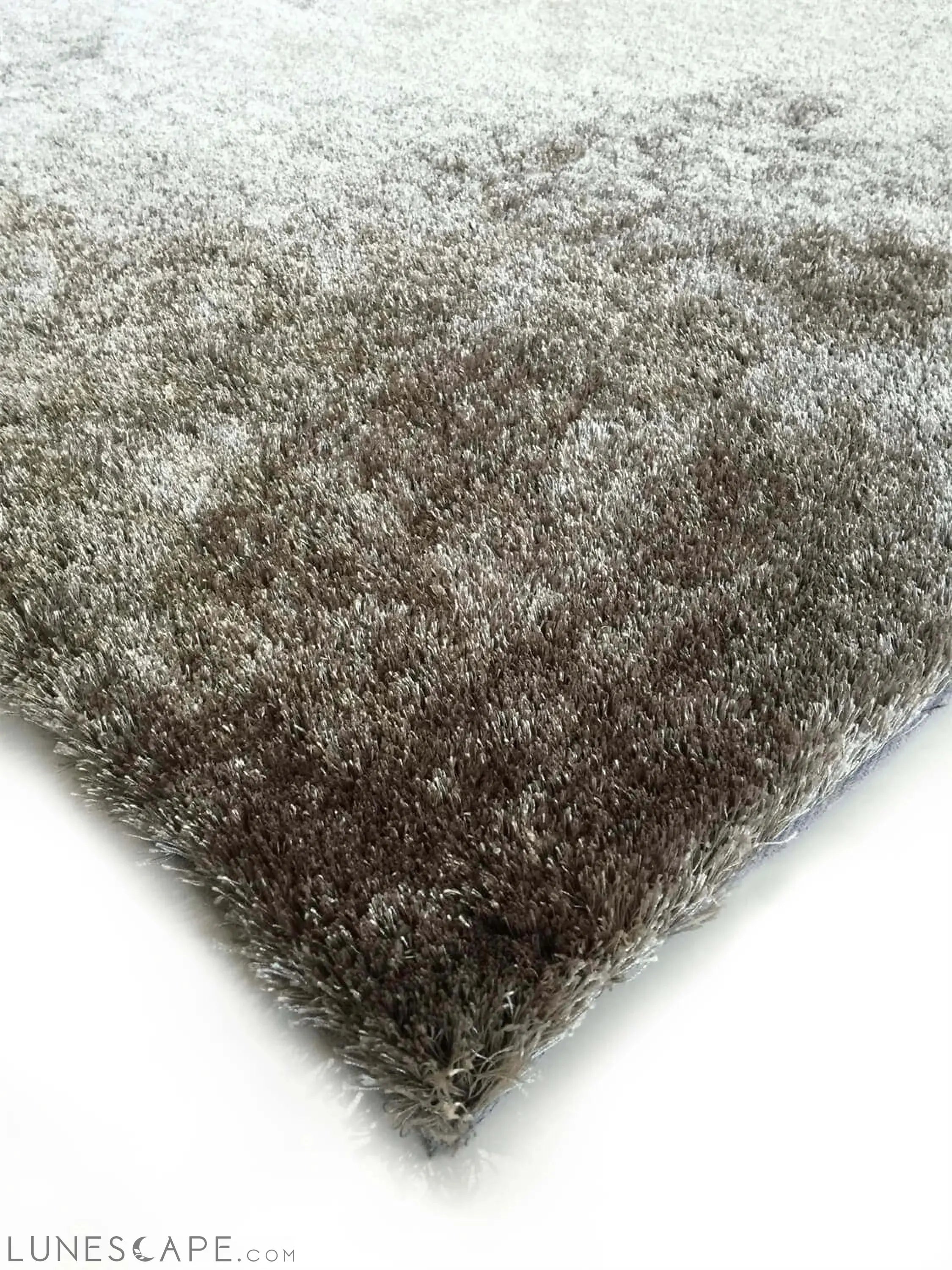 Fuzzy Silver Area Rug LUNESCAPE