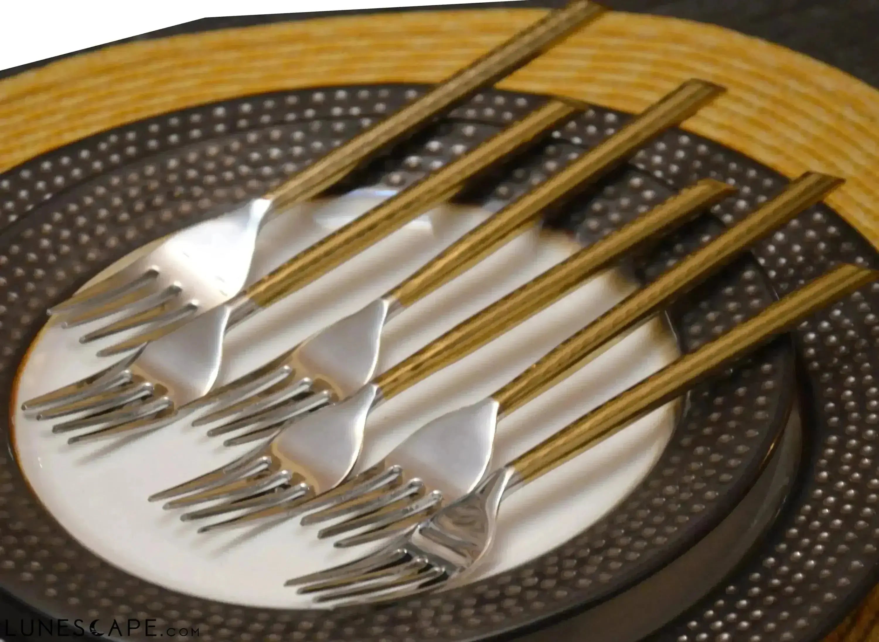 Gold Dinner Forks - 6 Piece Set LUNESCAPE