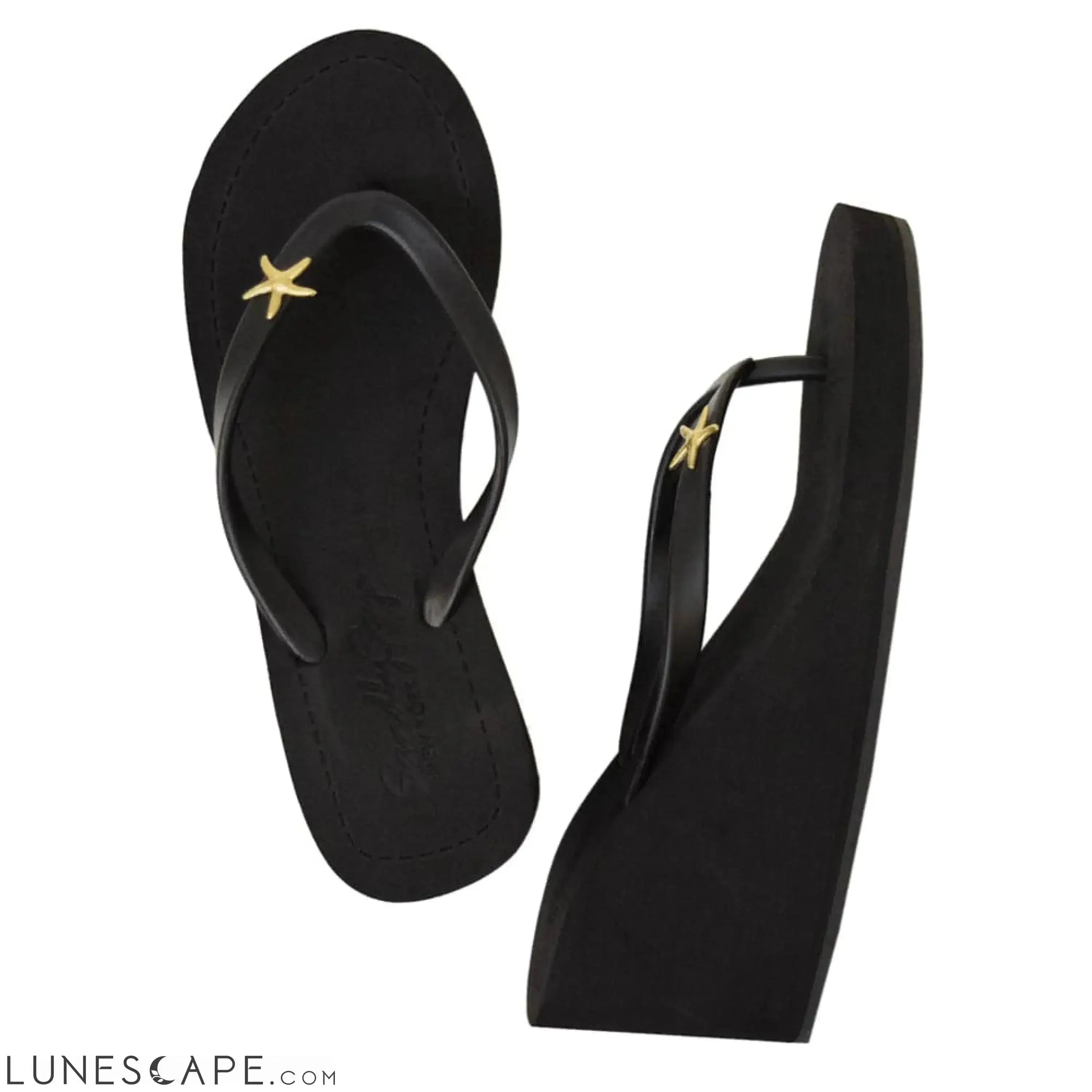 Gold Starfish - Women's High Wedge Matte LUNESCAPE
