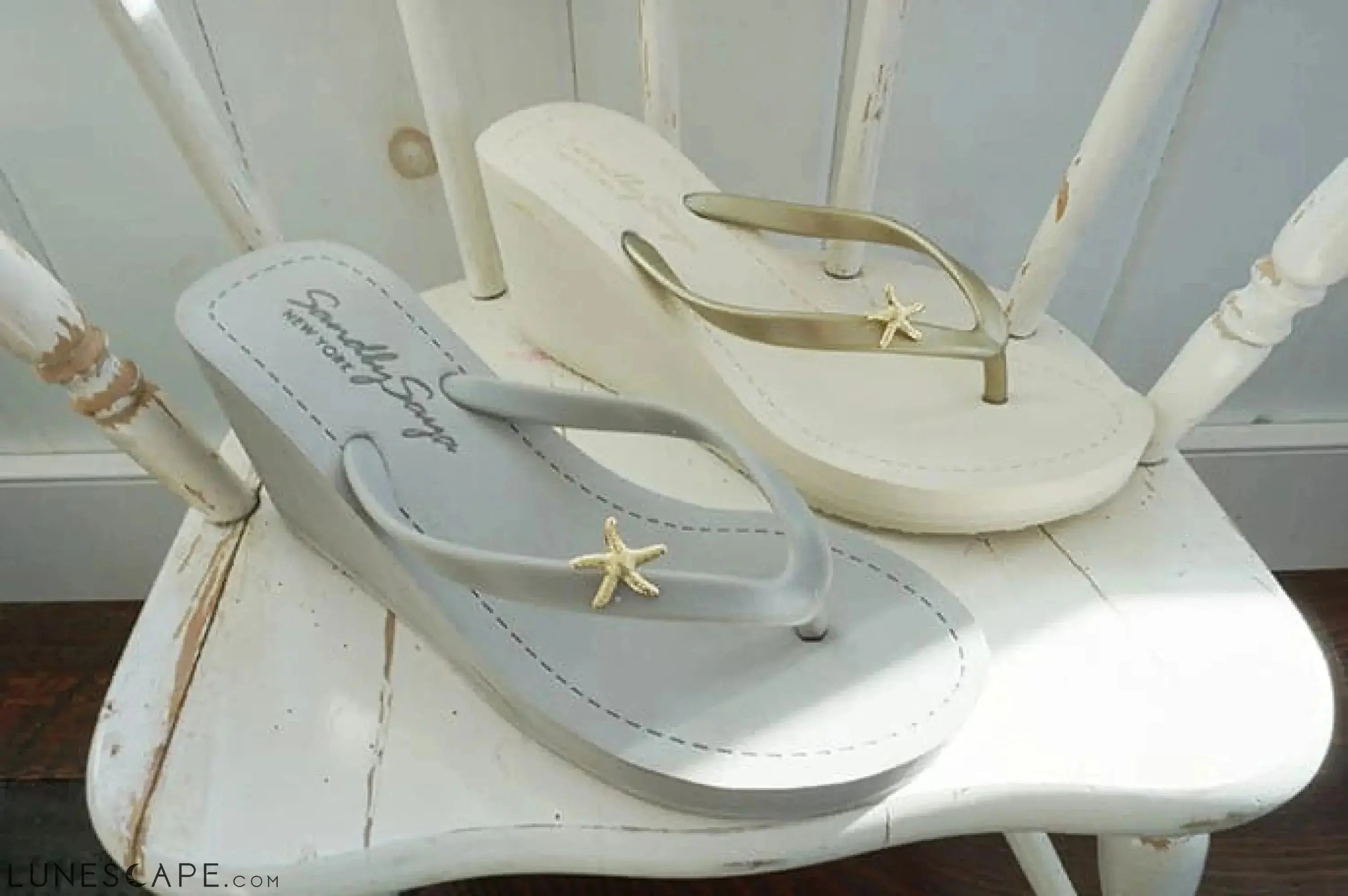 Gold Starfish - Women's High Wedge Matte LUNESCAPE