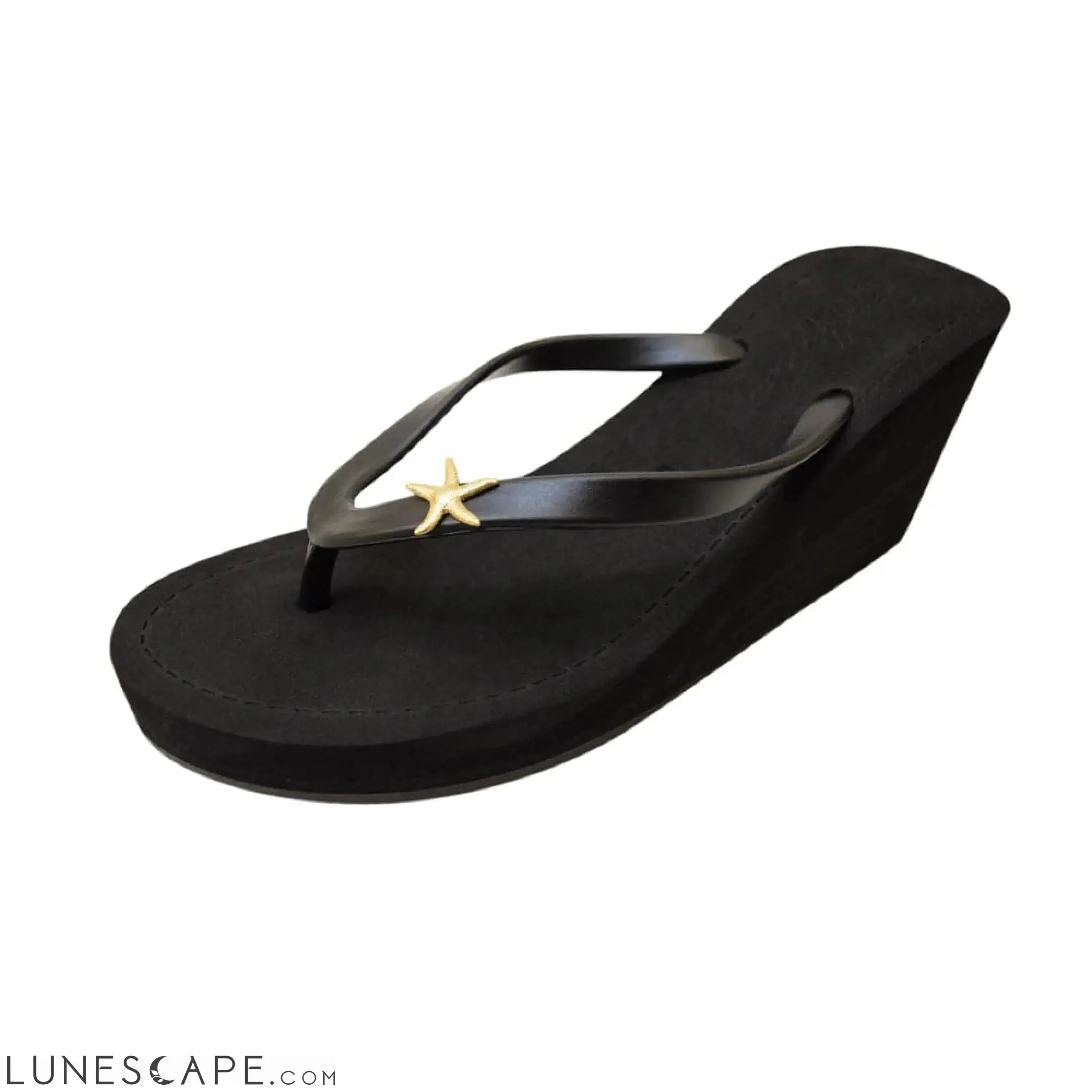Gold Starfish - Women's High Wedge Matte LUNESCAPE