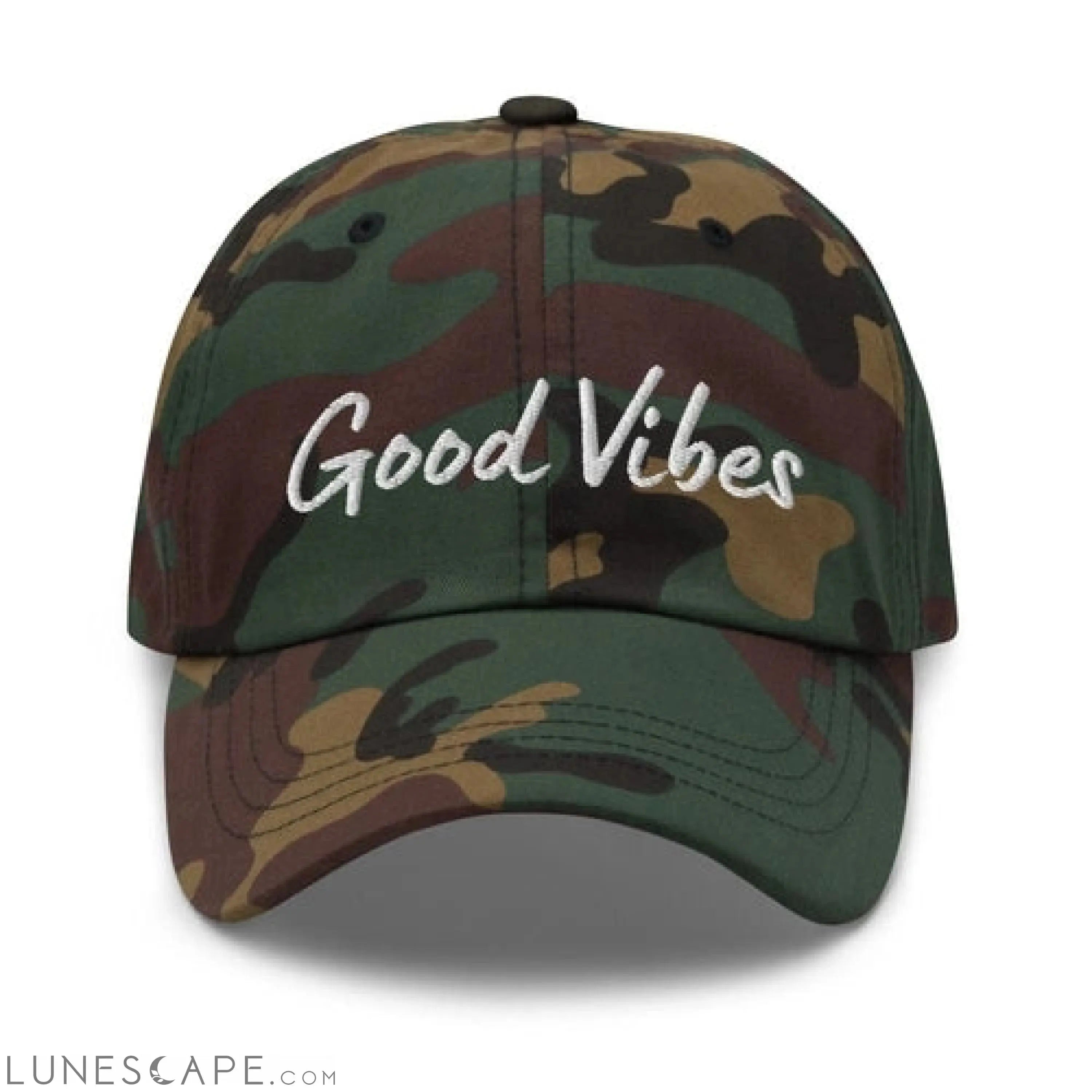 Graphic Baseball Cap, Good Vibes Adjustable Chino Hat LUNESCAPE