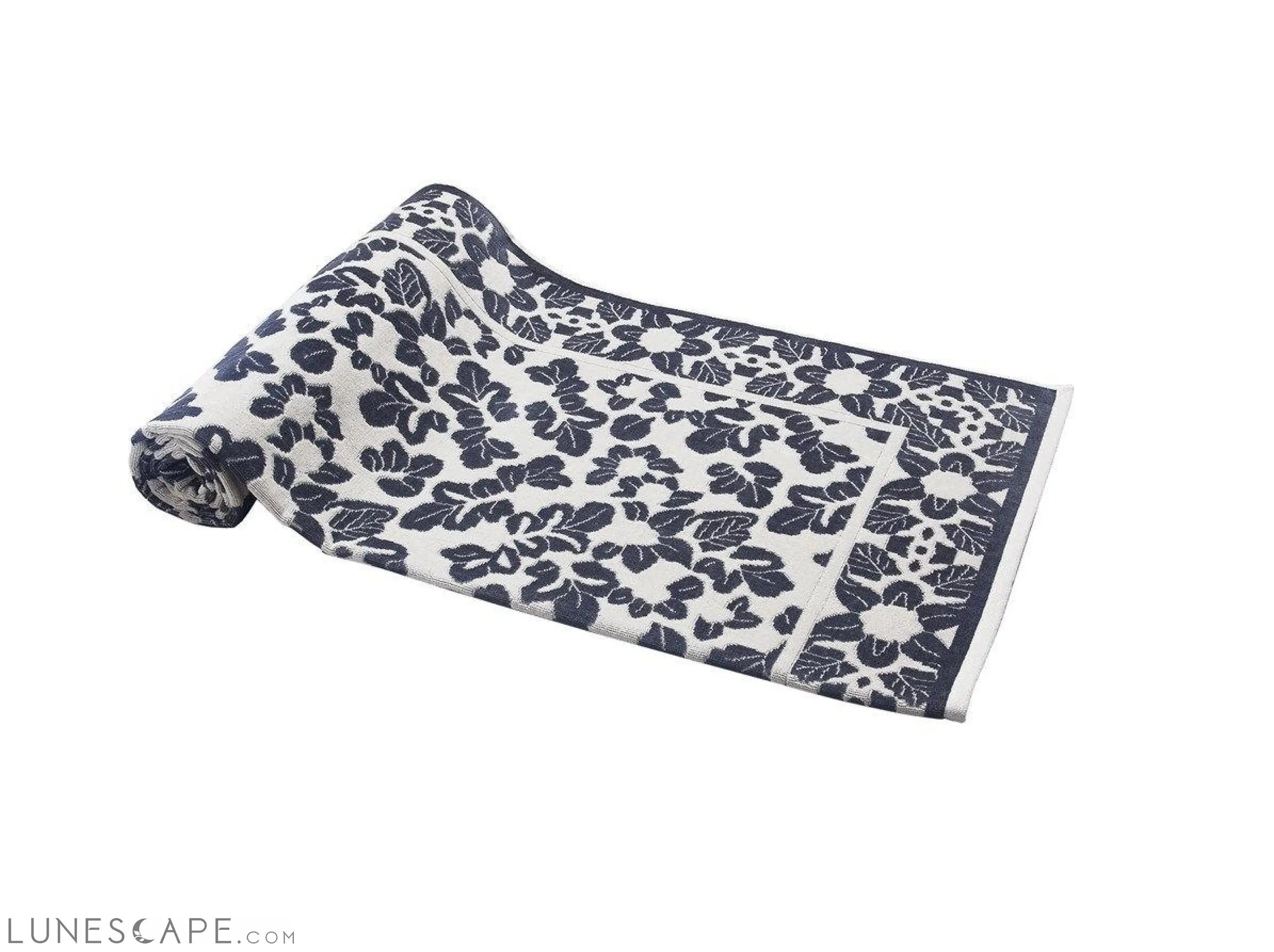 Gray Little Leaves Beach Towel LUNESCAPE