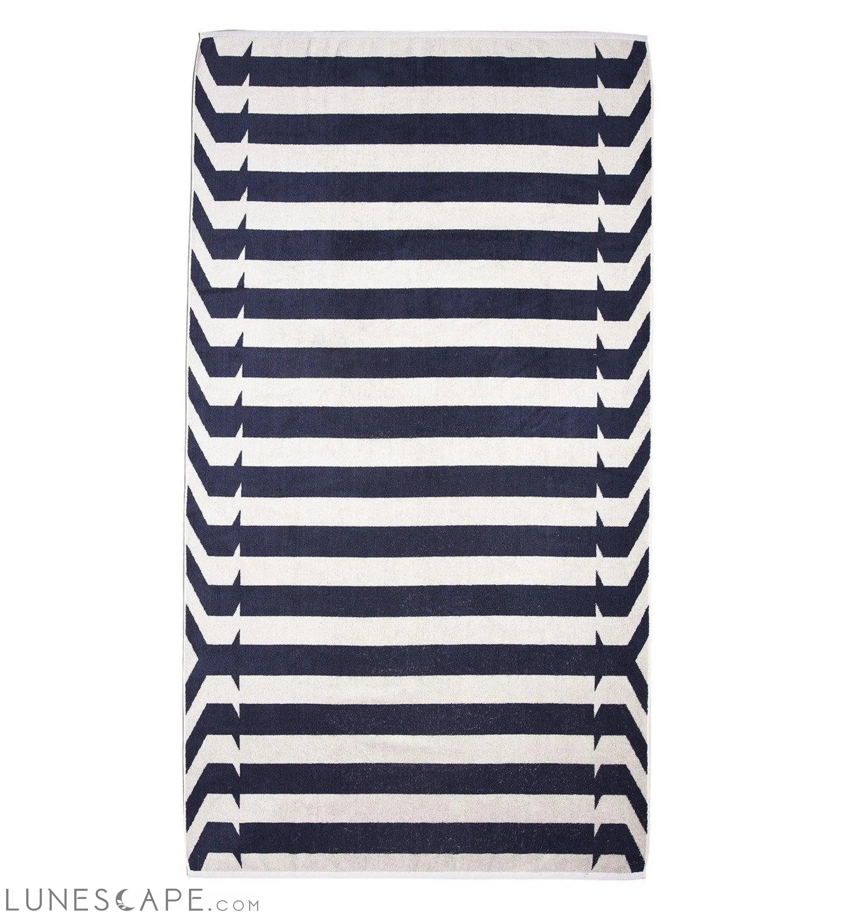 Gray Nautical Stripes Beach Towel LUNESCAPE