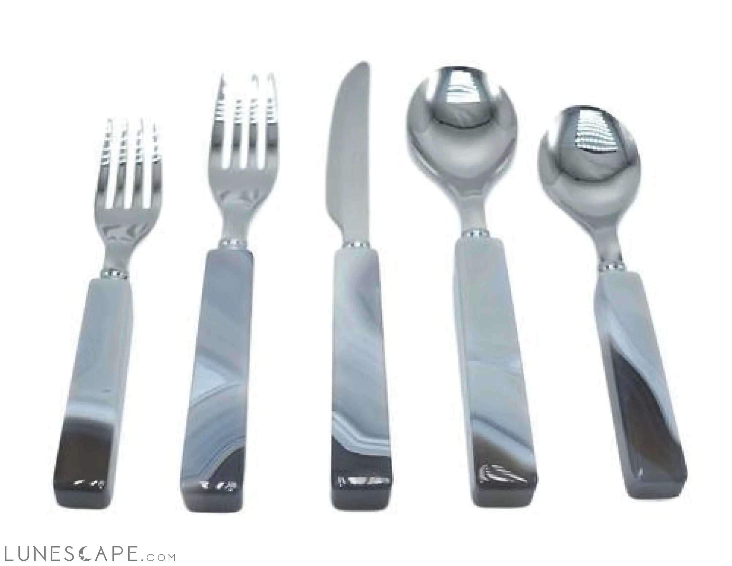 Handcrafted Agate Flatware Set - 5 Piece Set LUNESCAPE
