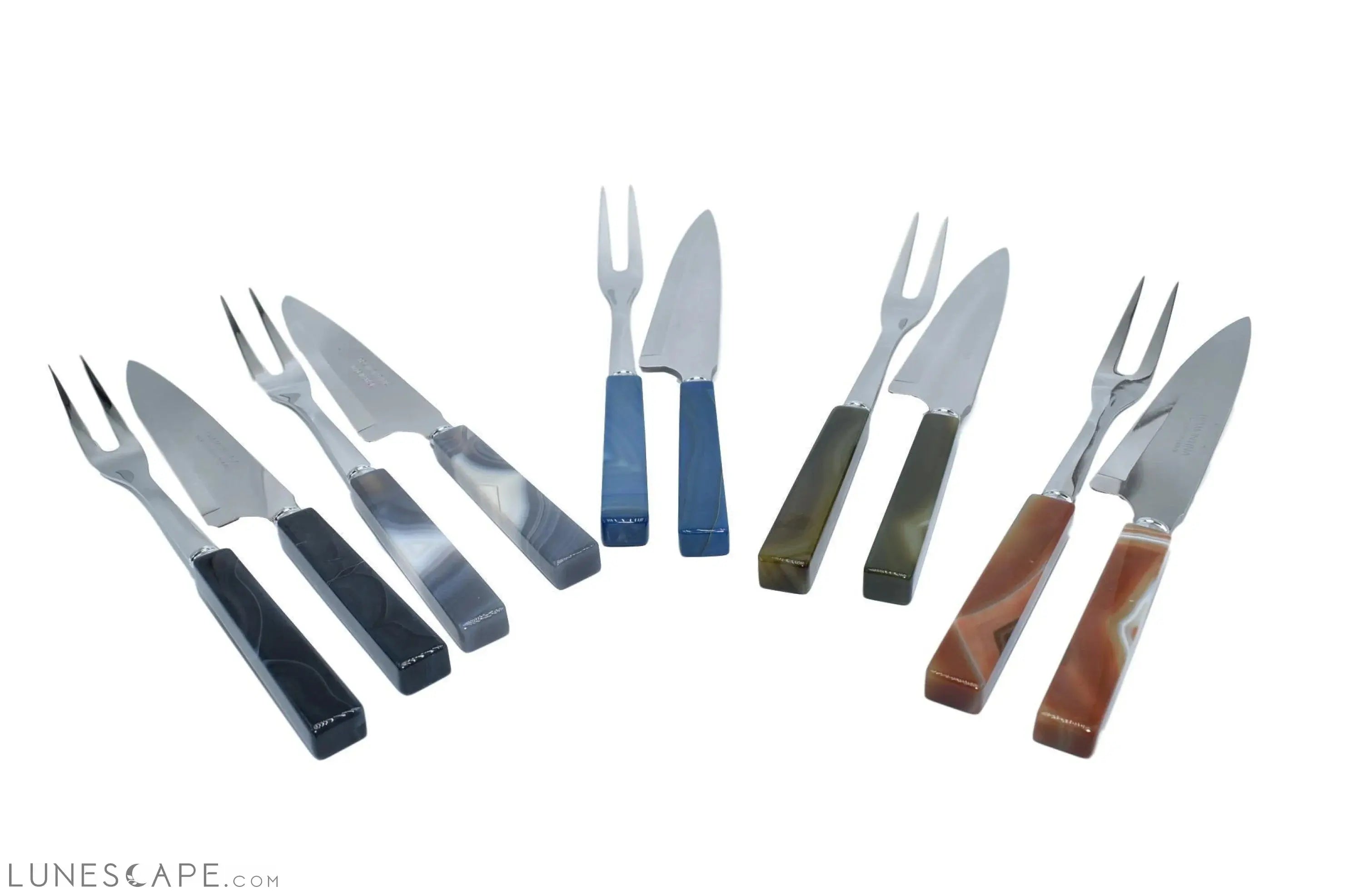 Handcrafted Agate Meat Carving Set LUNESCAPE