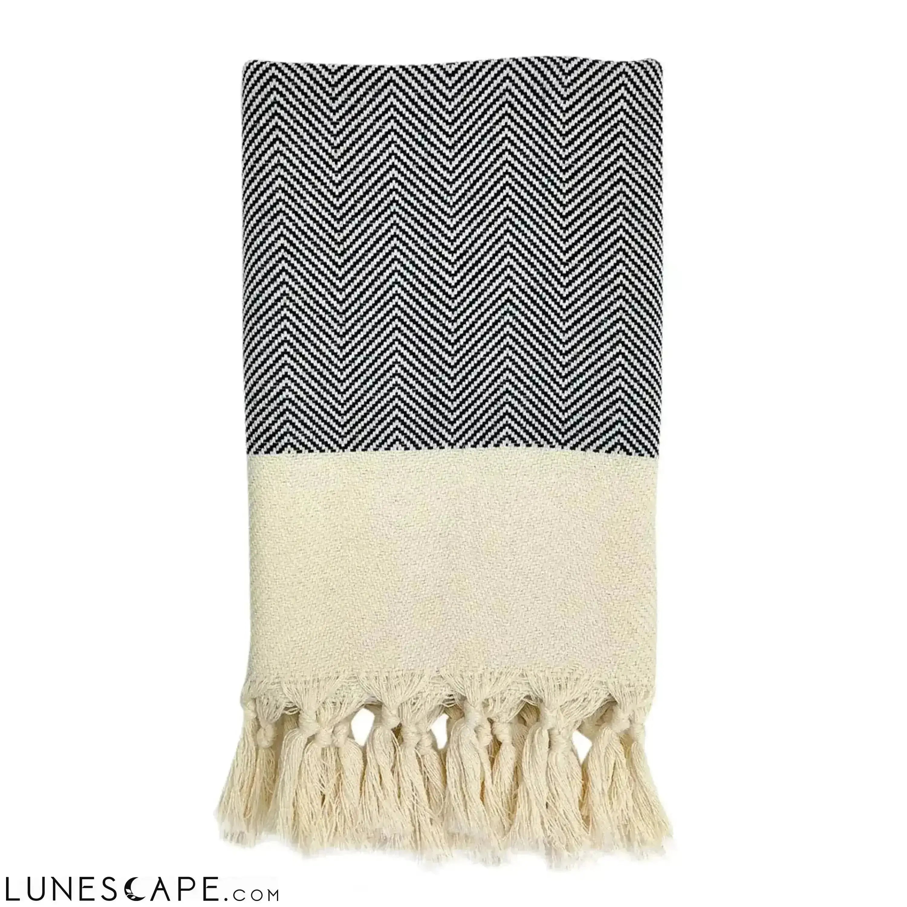 Herringbone Turkish Hand Towel LUNESCAPE