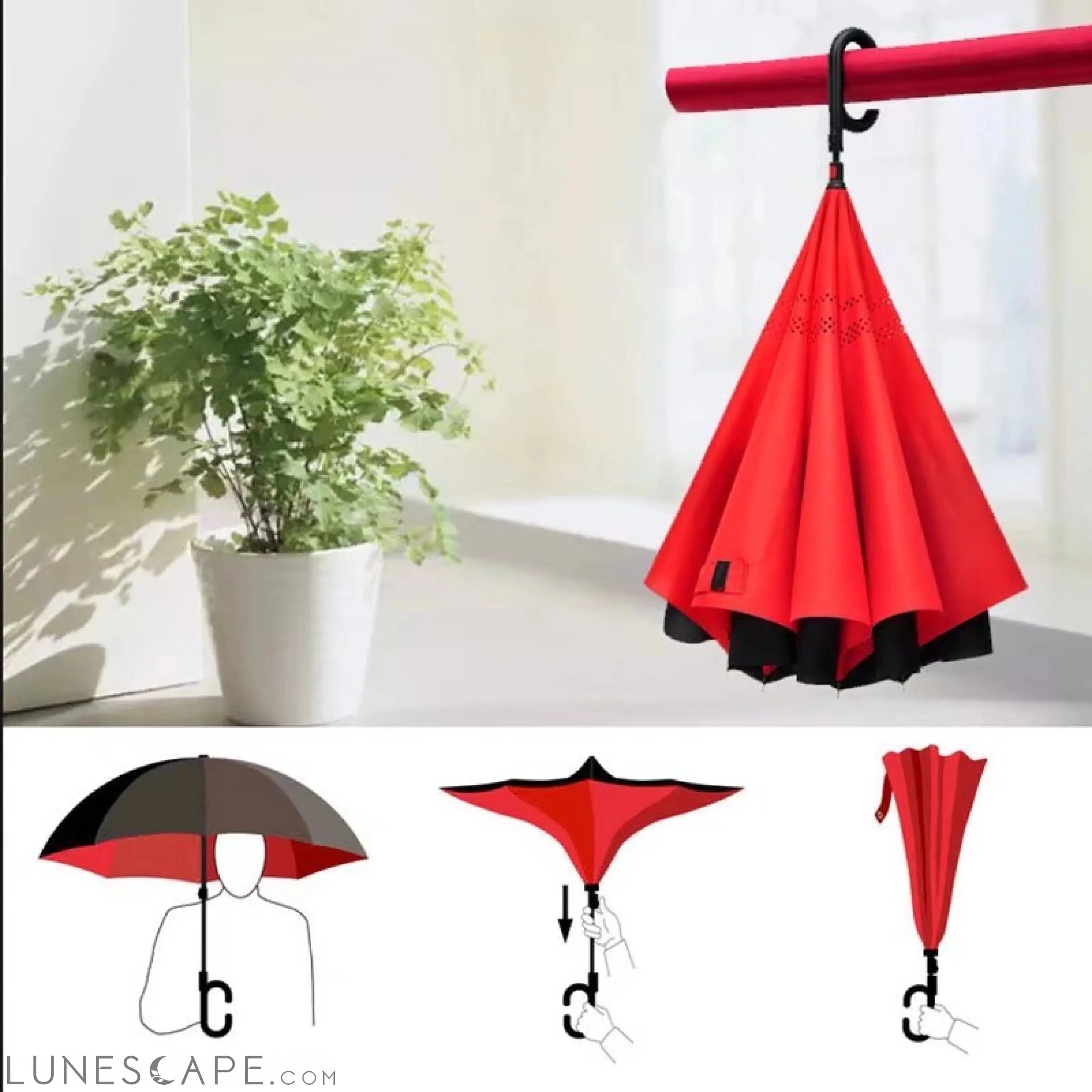 Inverted Umbrella with C-shaped Handle LUNESCAPE